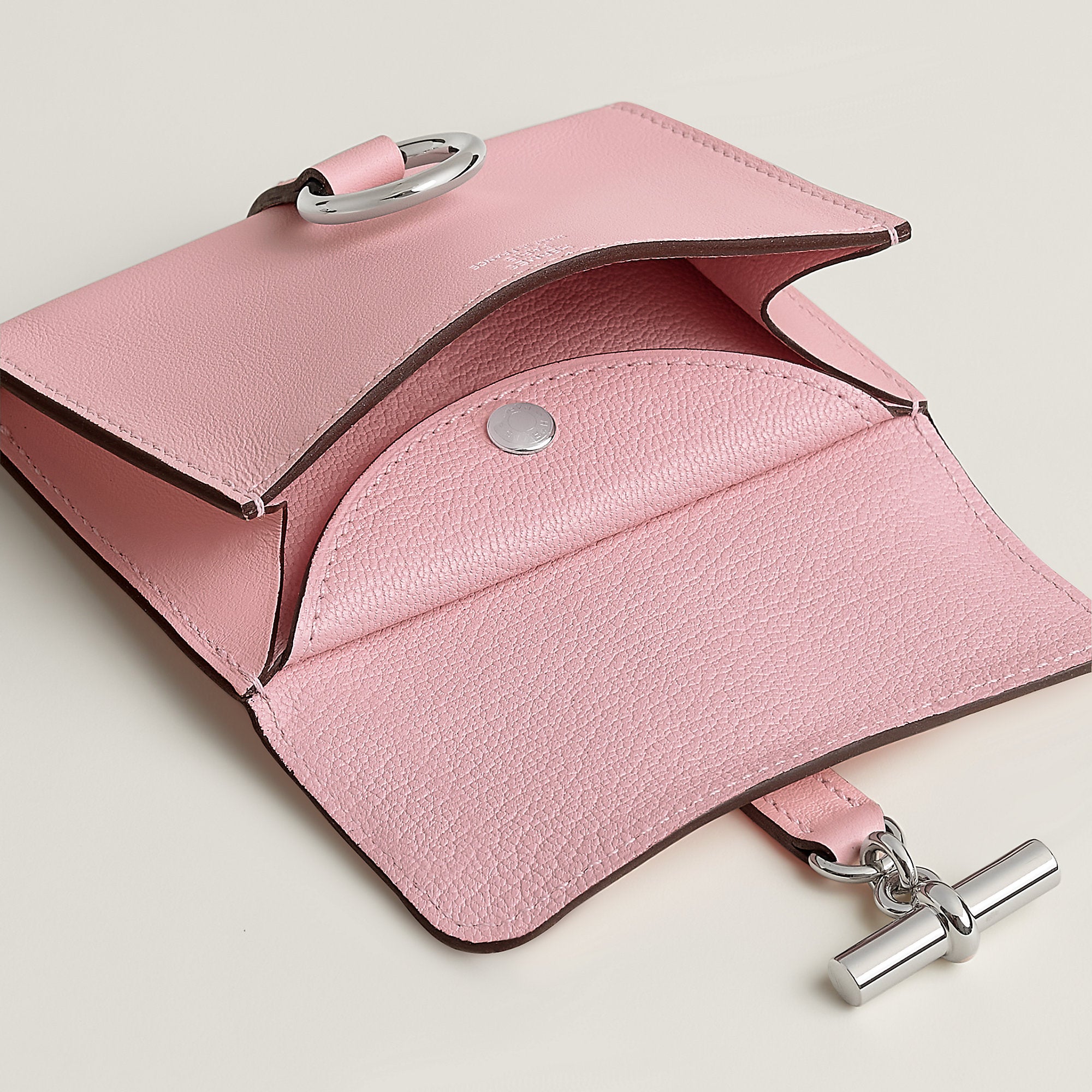 Hermes Glenan Compact Wallet Rose Sakura