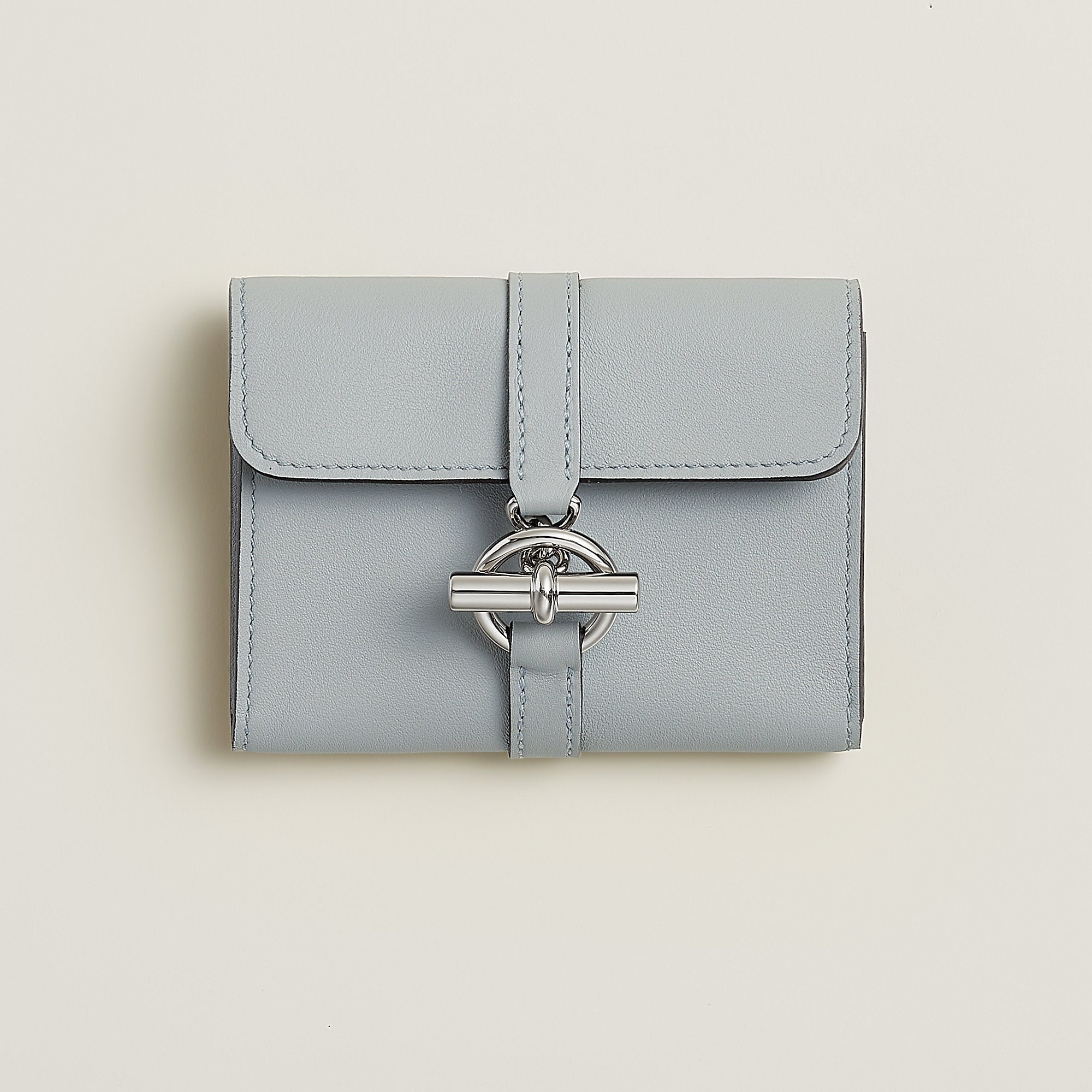 Hermes Glenan Compact Wallet Bleu Glacier