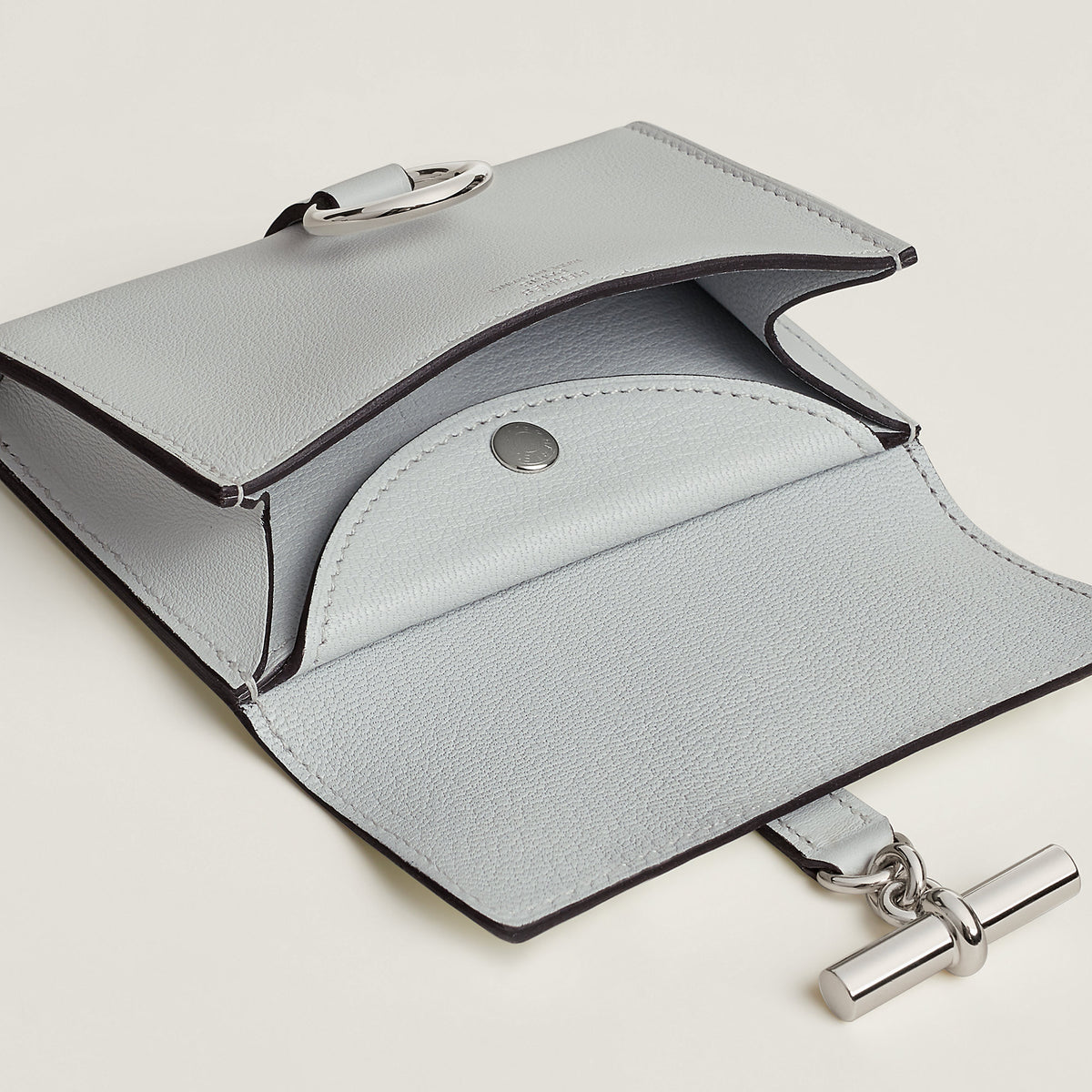 Hermes Glenan Compact Wallet Gris Platine