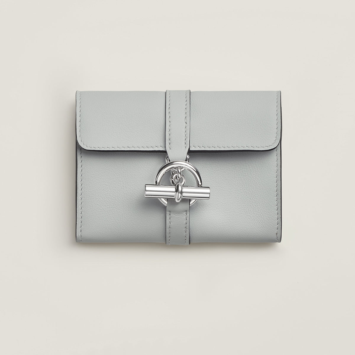 Hermes Glenan Compact Wallet Gris Platine