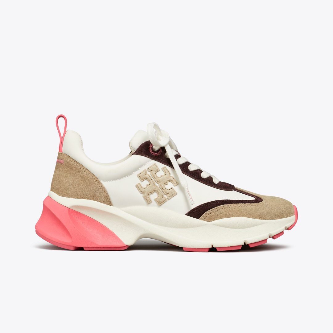 Tory Burch Good Luck Trainer NEW IVORY / Taupe / Pink