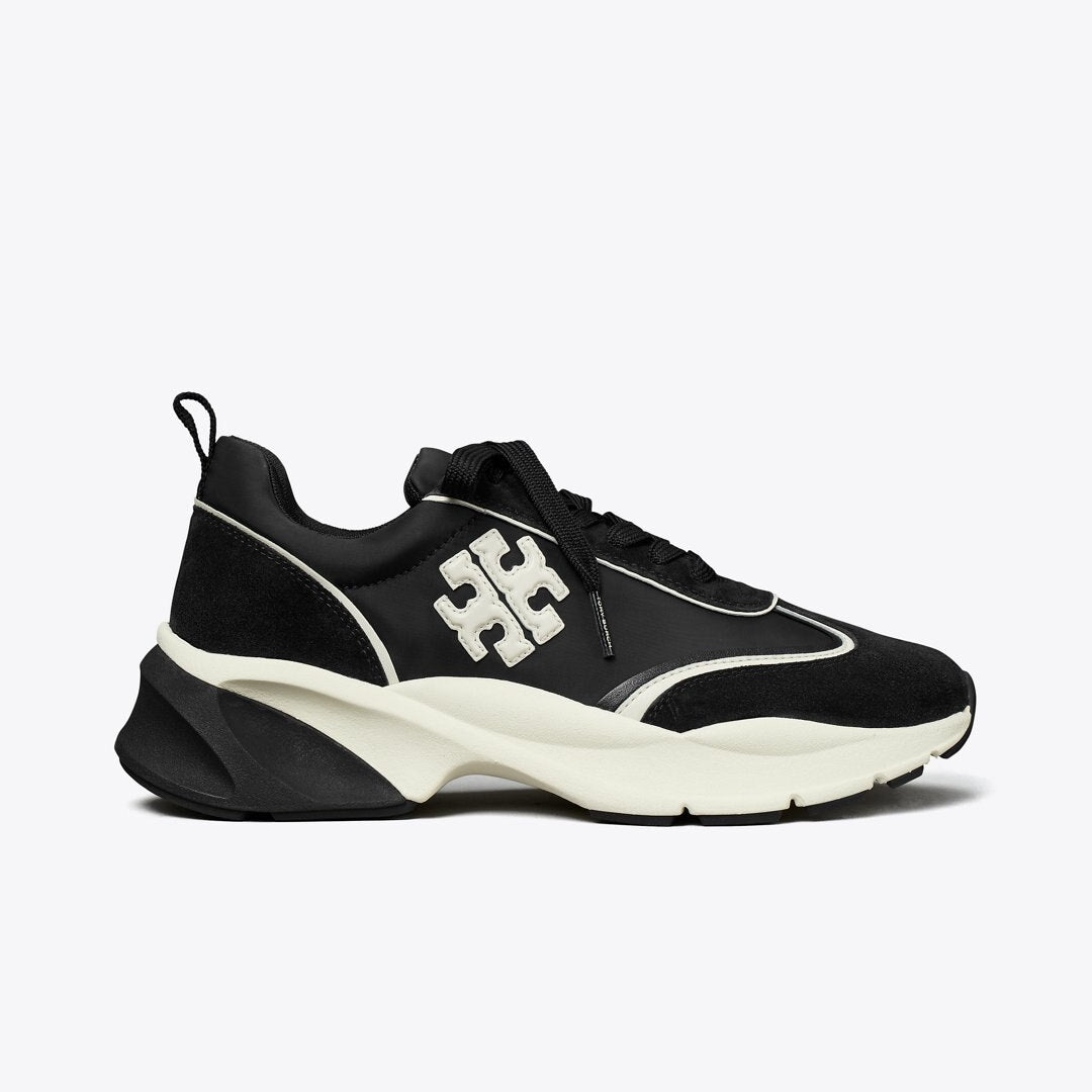 Tory Burch Good Luck Trainer PERFECT BLACK / NEW IVORY