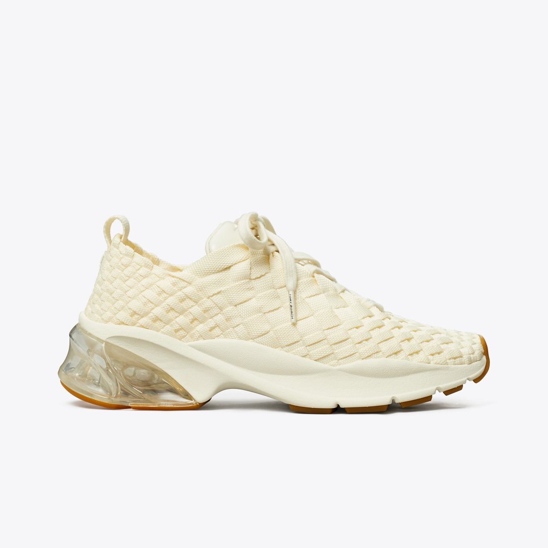 Tory Burch Good Luck Woven Trainer NEW IVORY