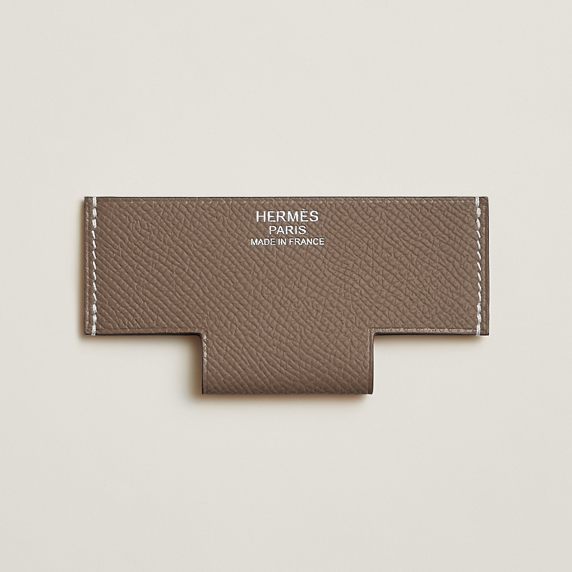 Hermes H Pocket Card Holder Toupe
