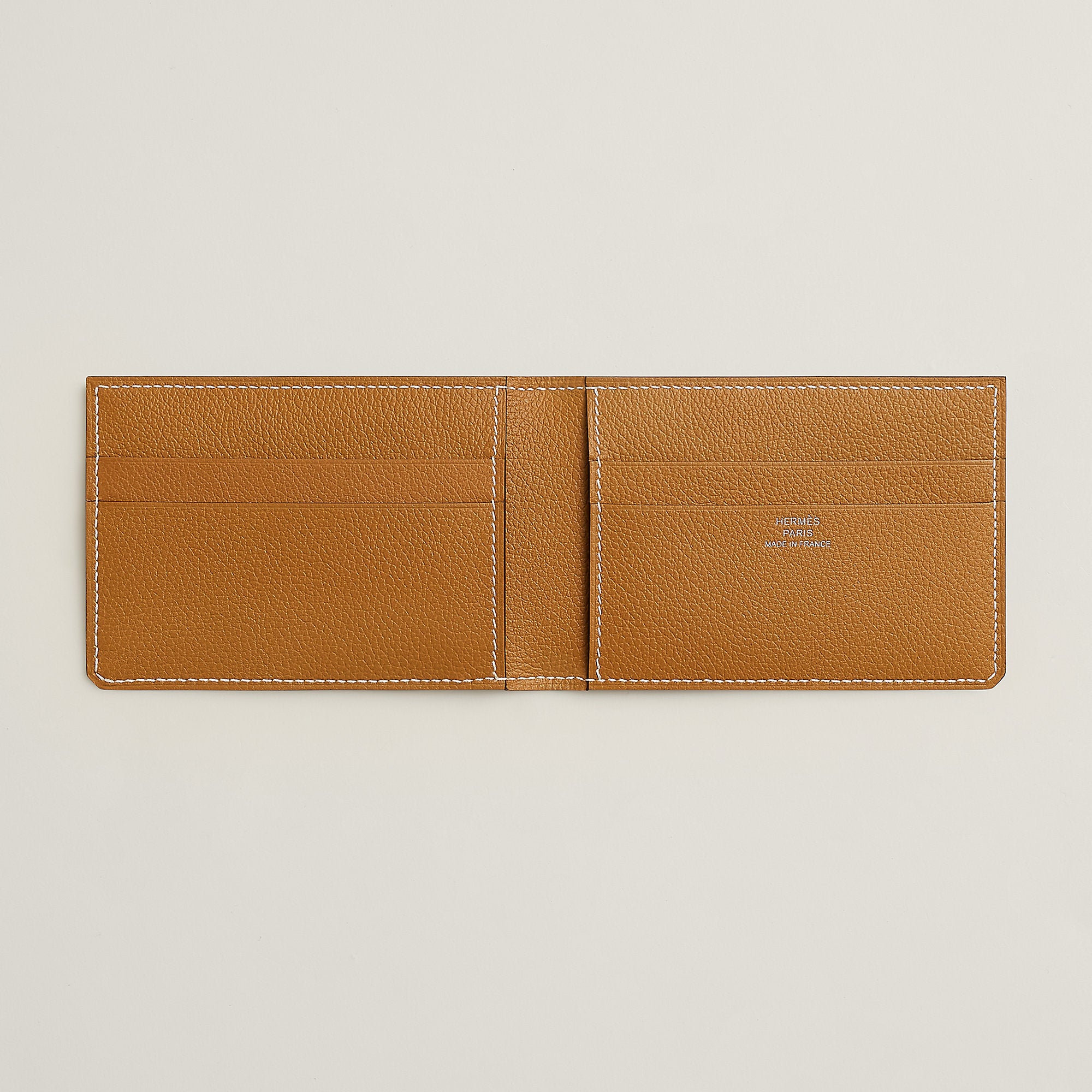 Hermes H Sellier Card Holder Caramel