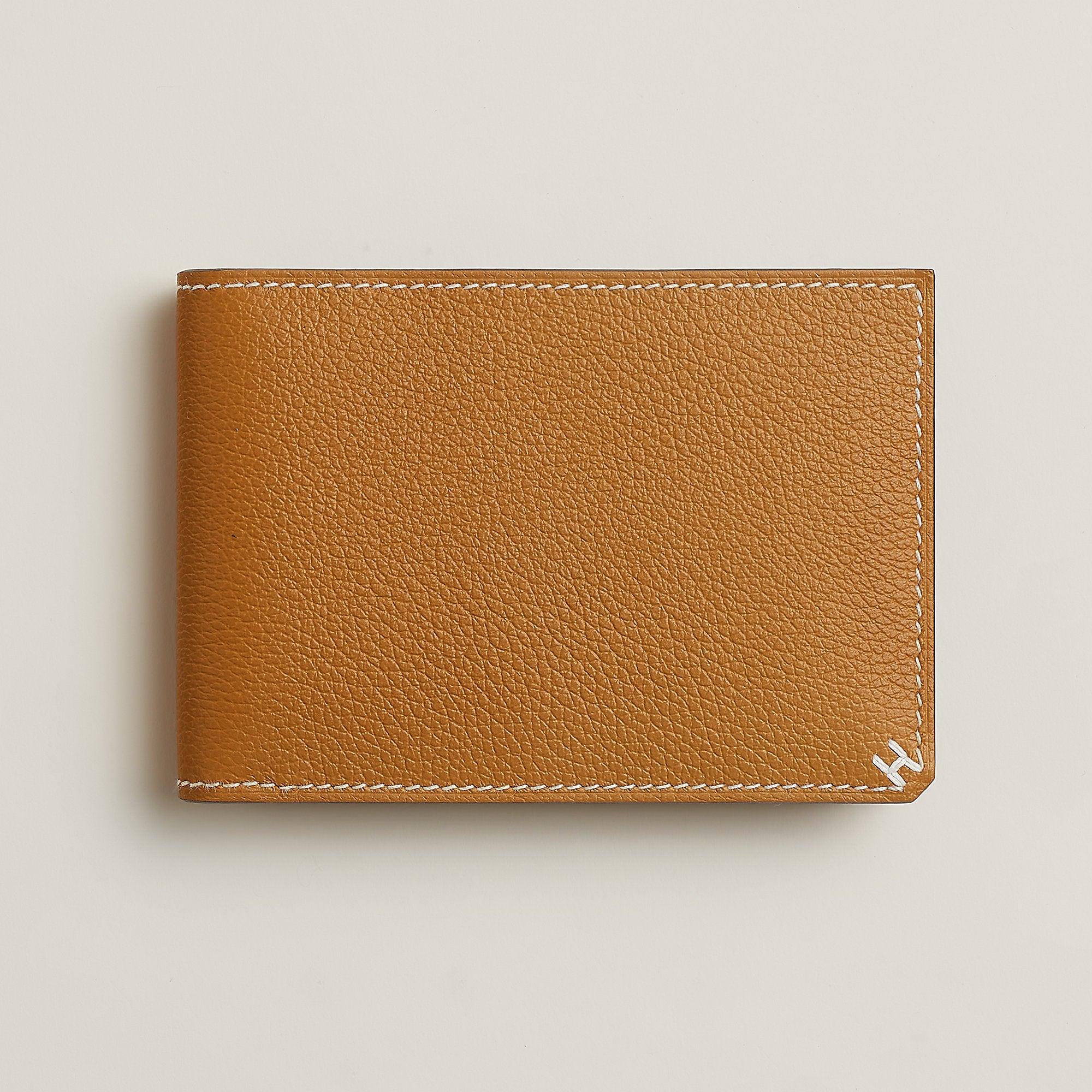 Hermes H Sellier Card Holder Caramel