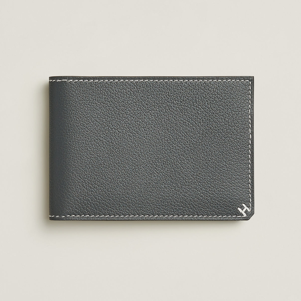 Hermes H Sellier Card Holder Gris Misty