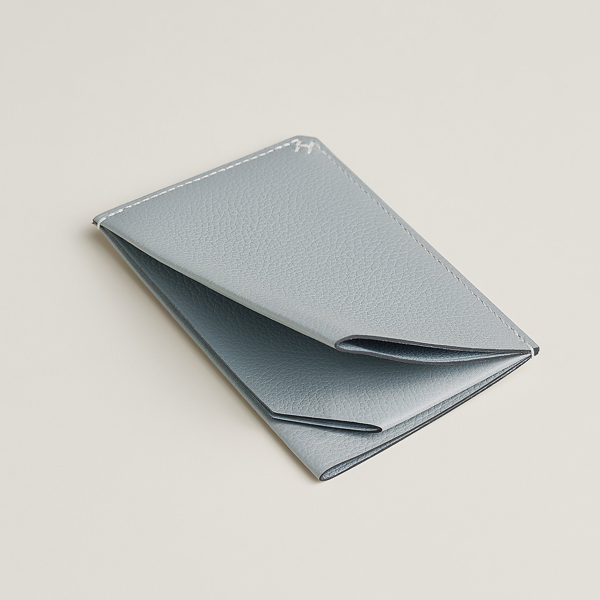 Hermes H Sellier Card Holder Bleu Glacier