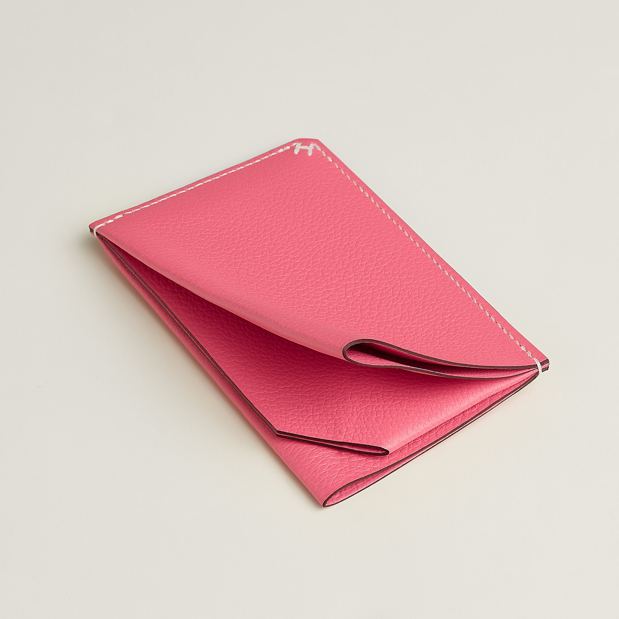 Hermes H Sellier Card Holder Rose Azale