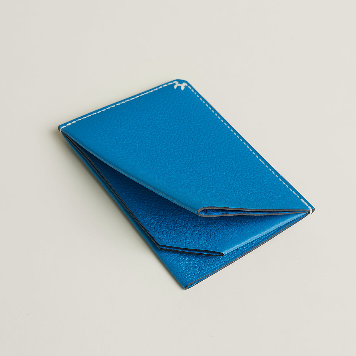 Hermes H Sellier Card Holder Bleu Zanzibar
