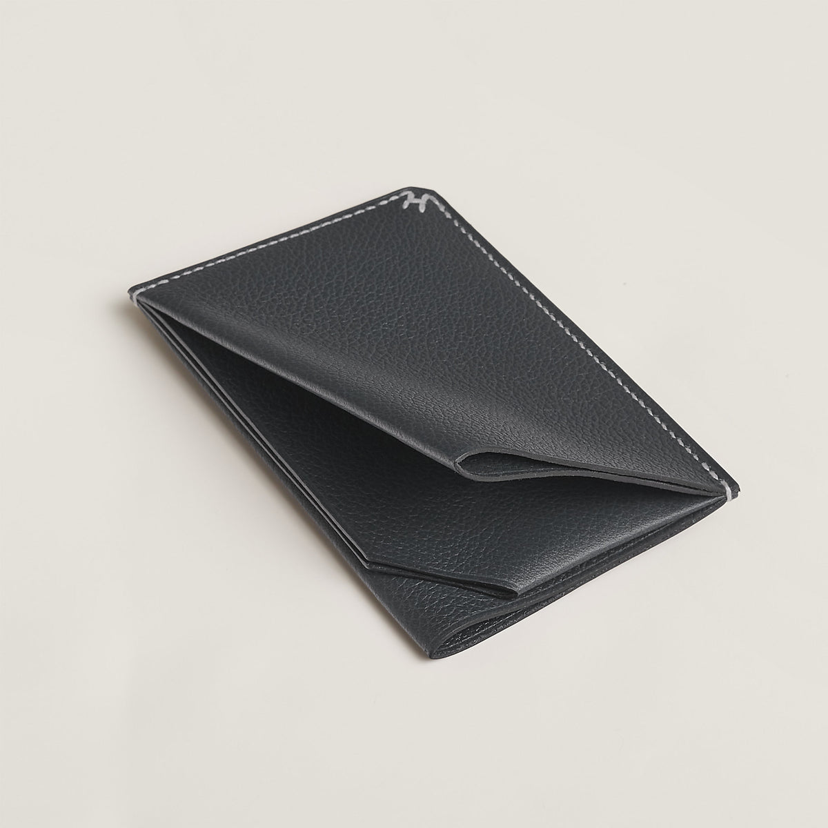 Hermes H Sellier Card Holder Gris Misty