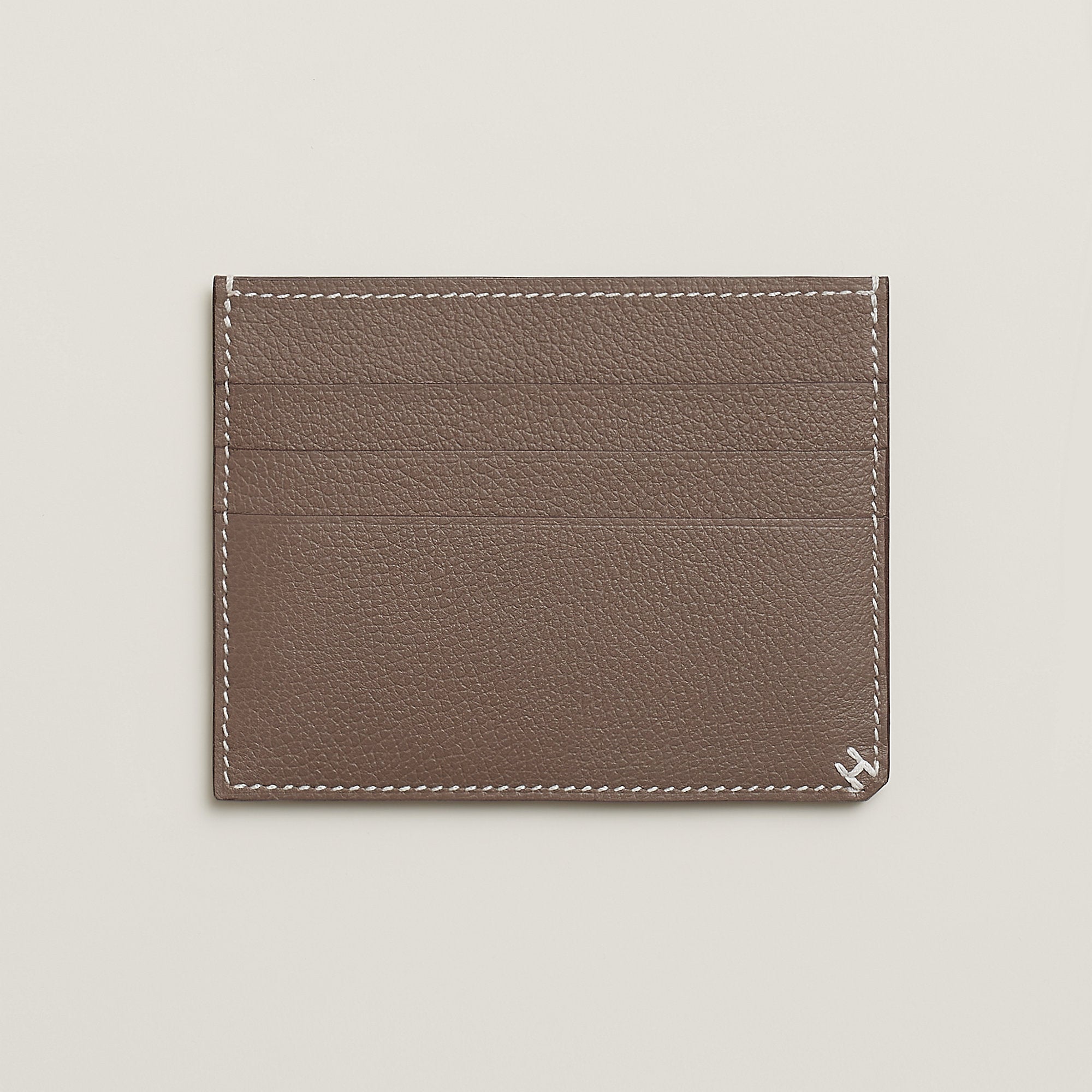 Hermes H Sellier Card Holder Toupe