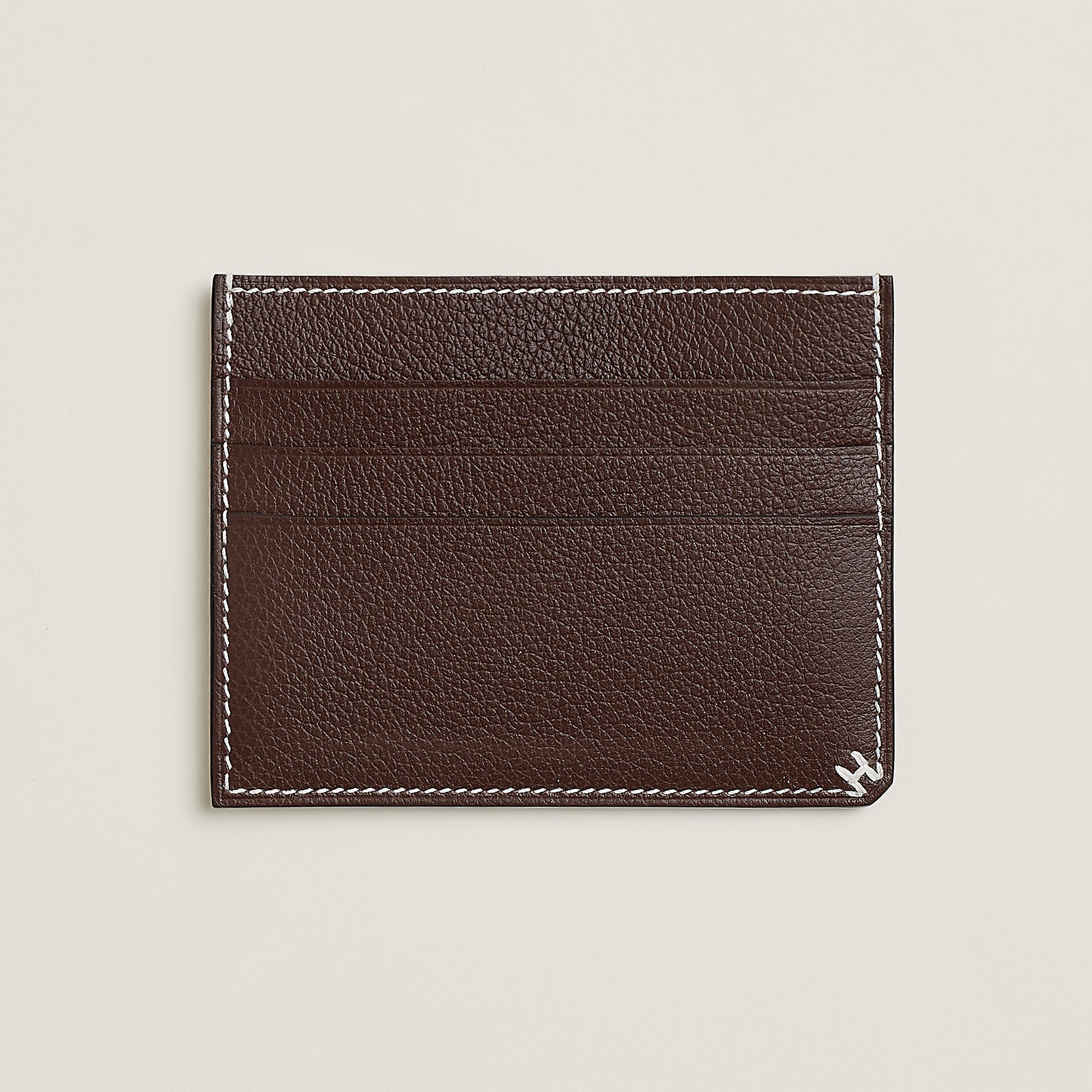 Hermes H Sellier Card Holder Moka
