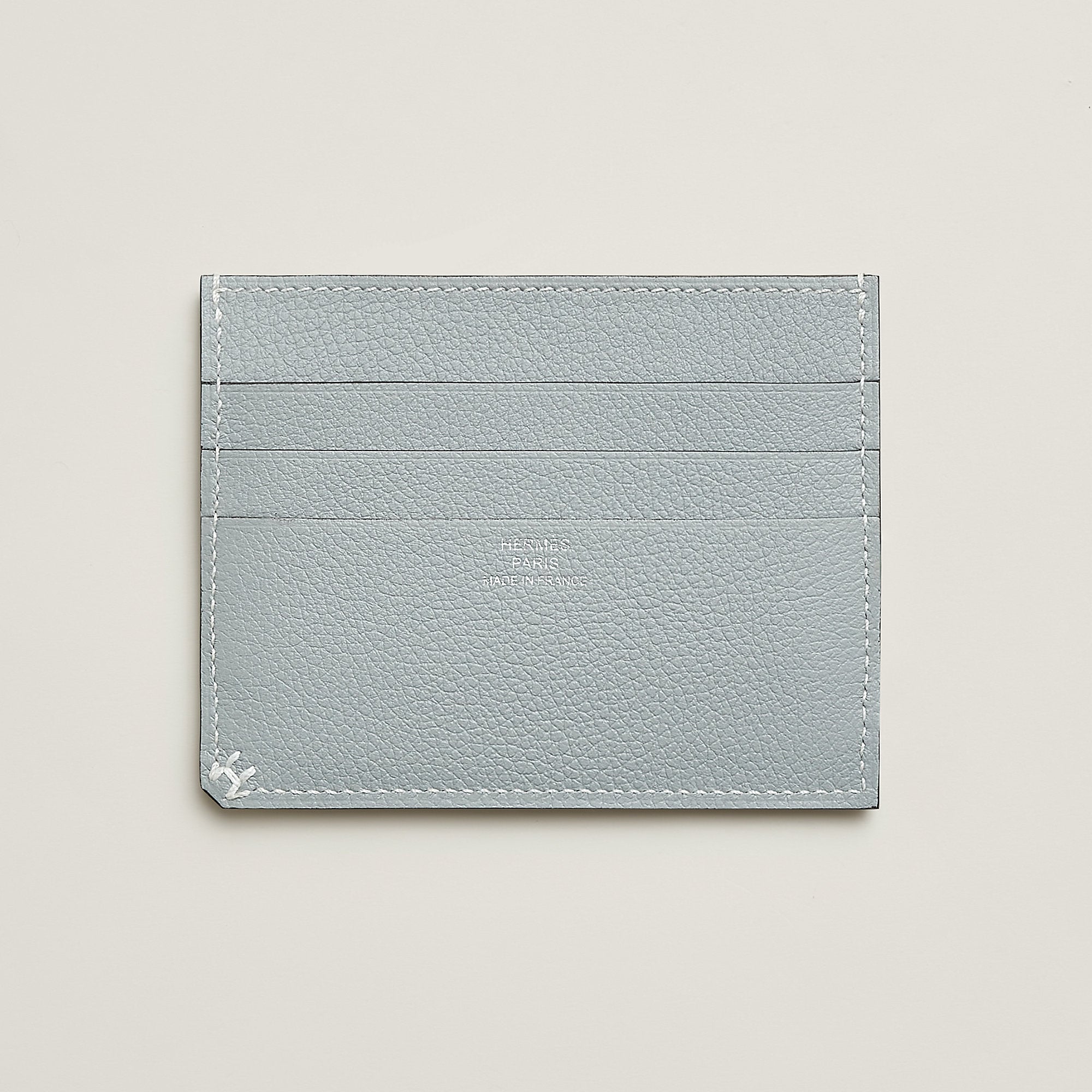 Hermes H Sellier Card Holder Bleu Glacier
