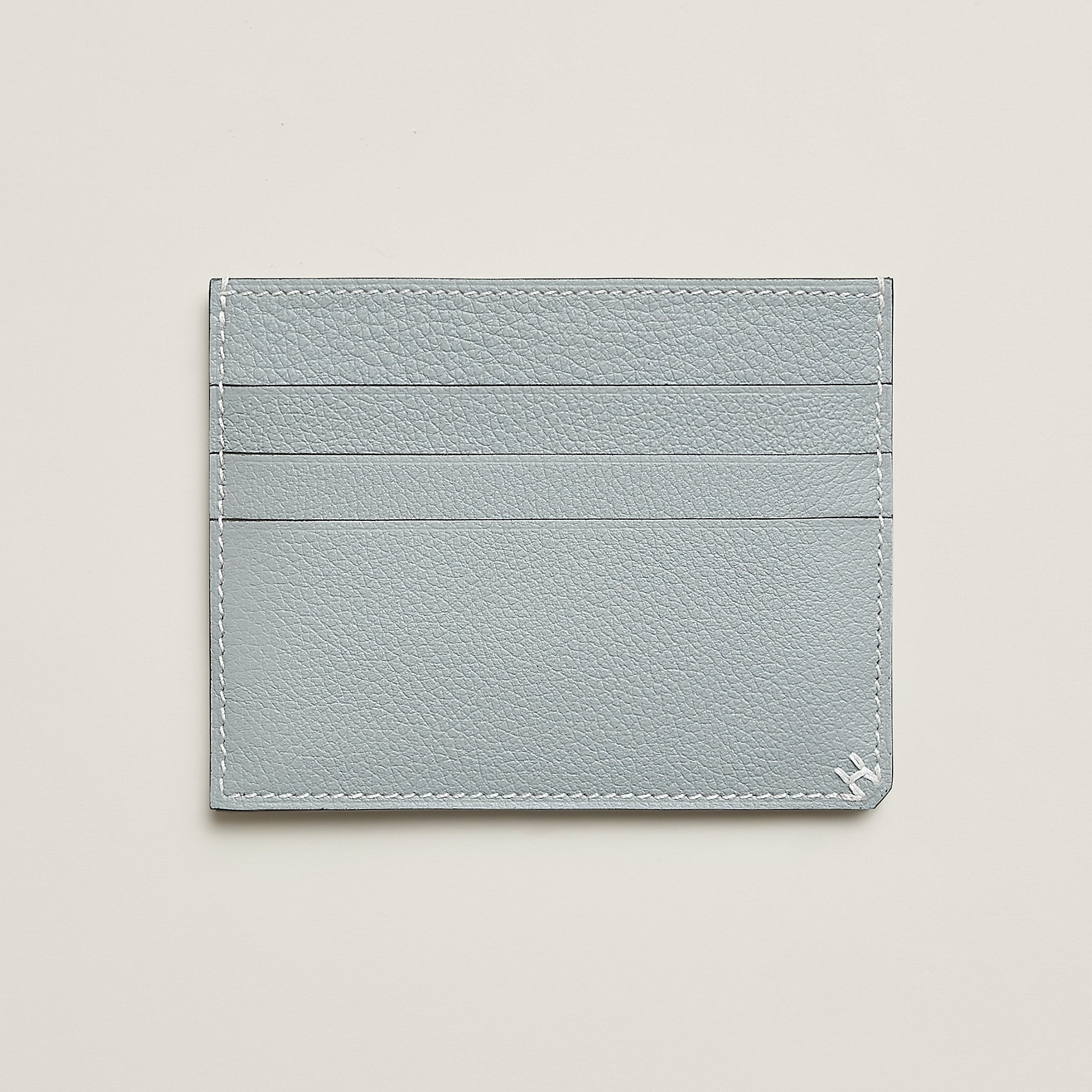 Hermes H Sellier Card Holder Bleu Glacier