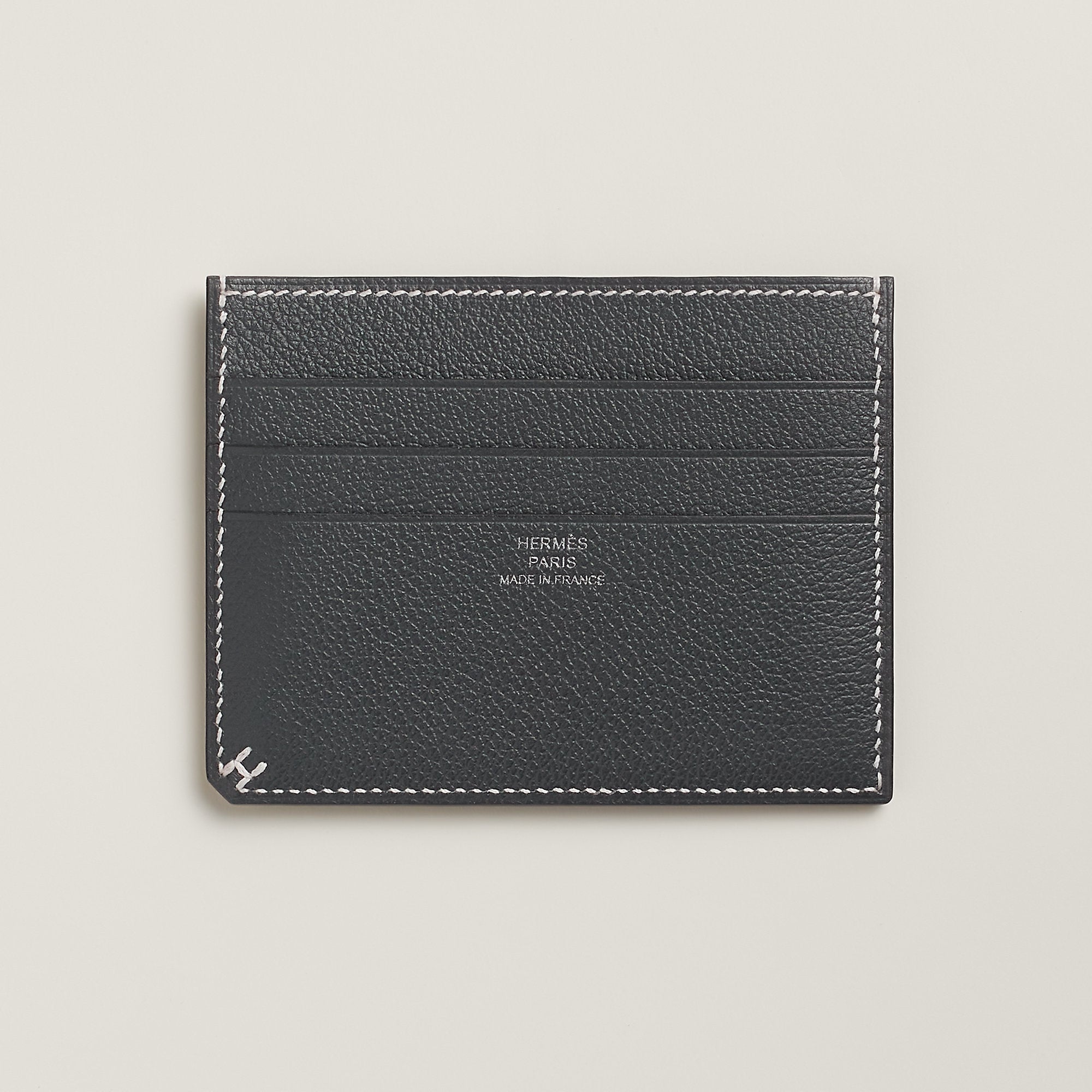 Hermes H Sellier Card Holder Gris Misty