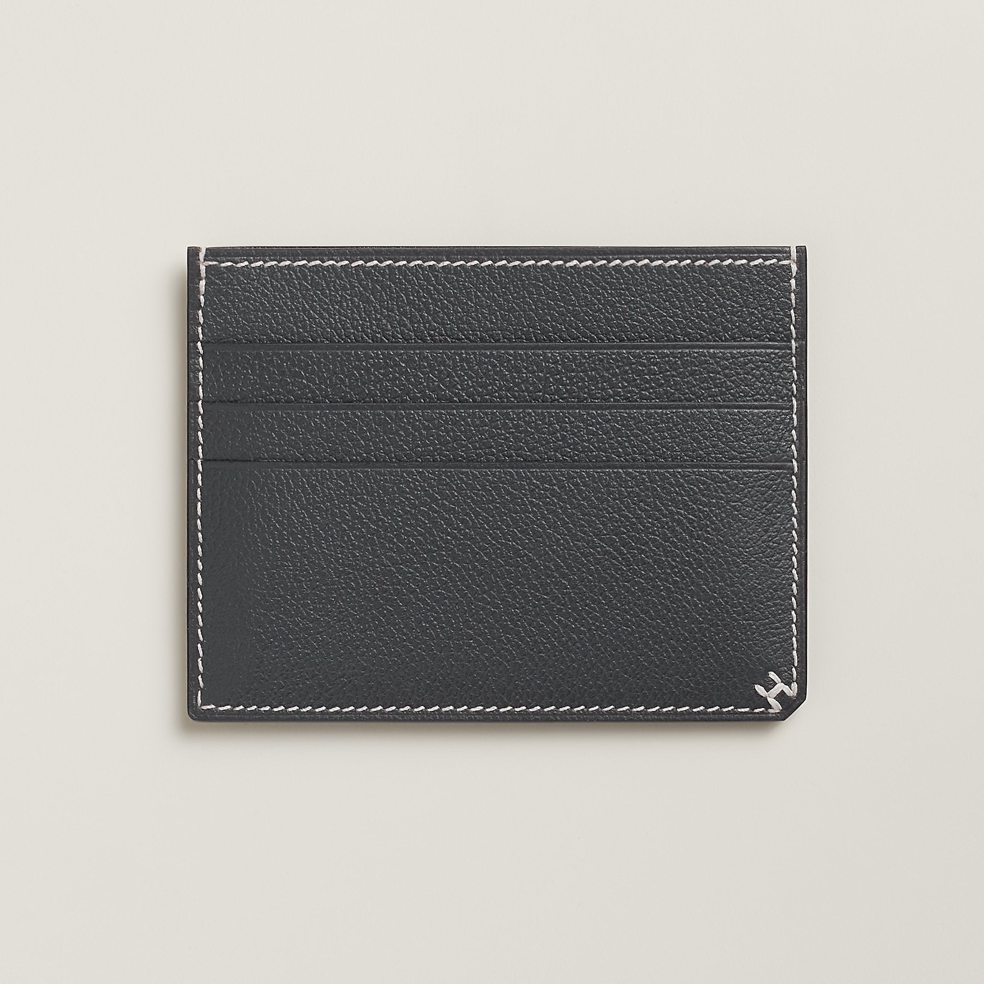 Hermes H Sellier Card Holder Gris Misty