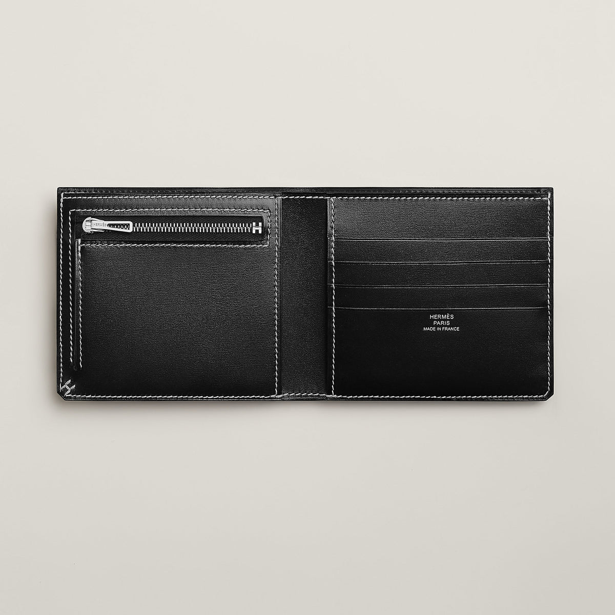 Hermes H Sellier Compact Wallet Noir