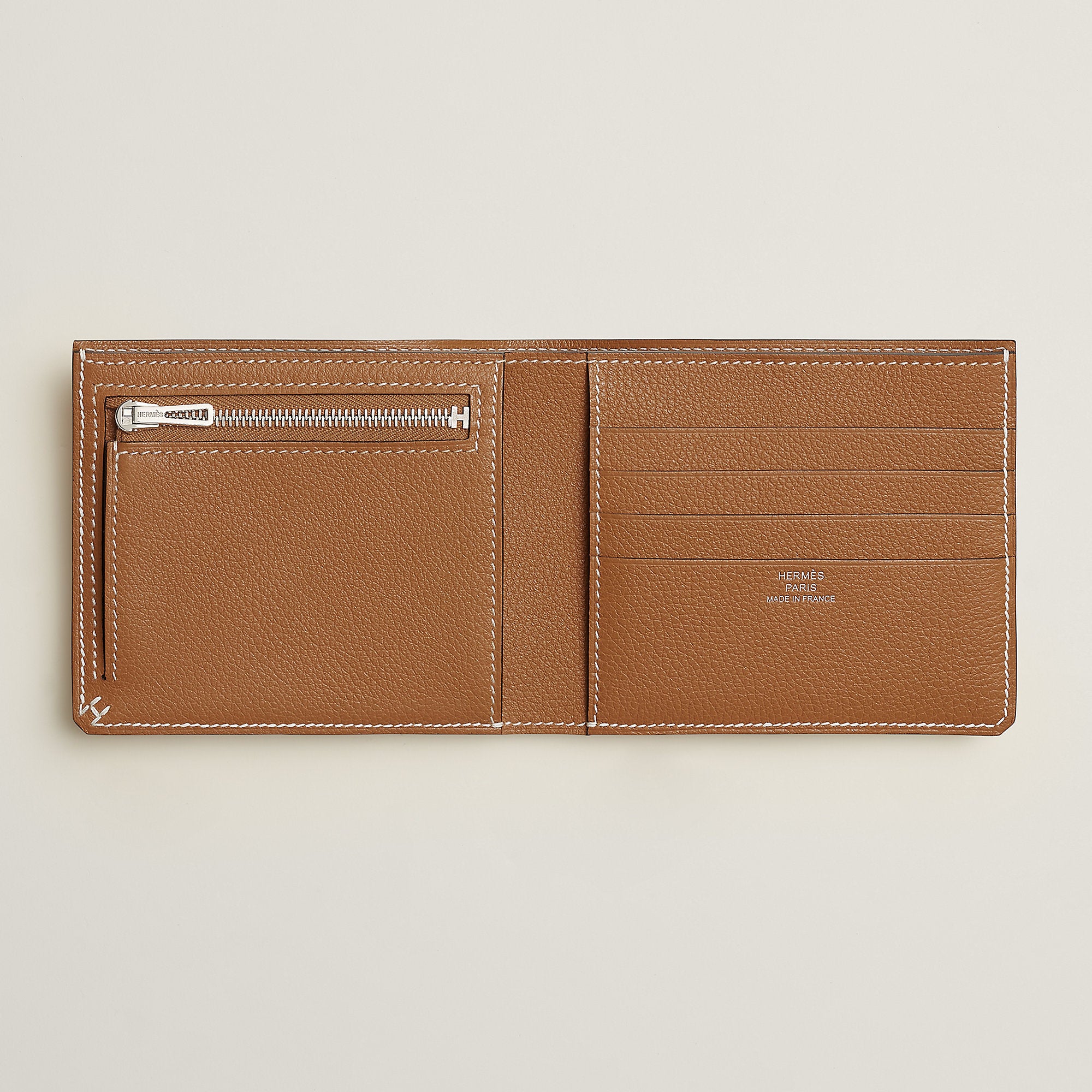 Hermes H Sellier Compact Wallet Gold