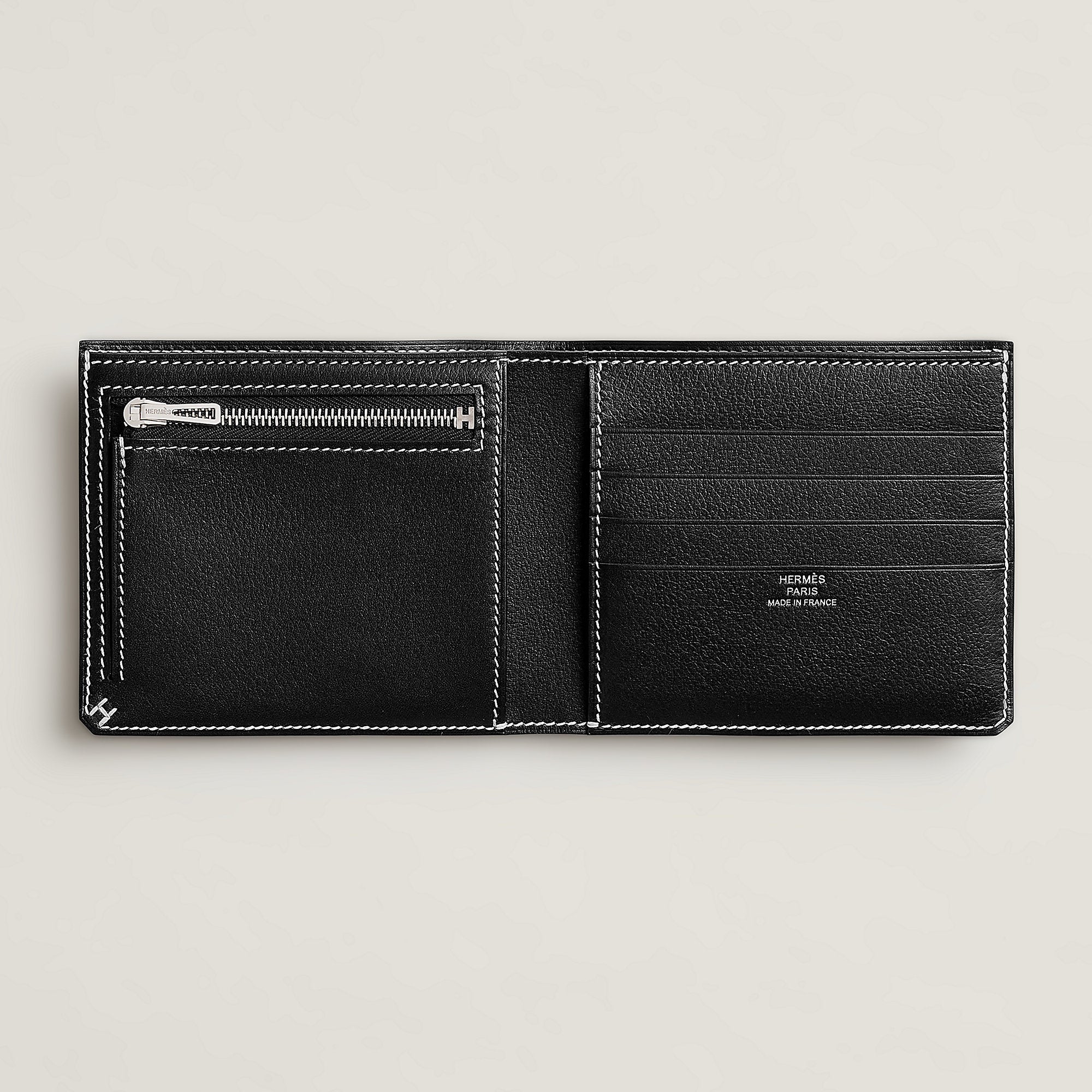 Hermes H Sellier Compact Wallet Noir