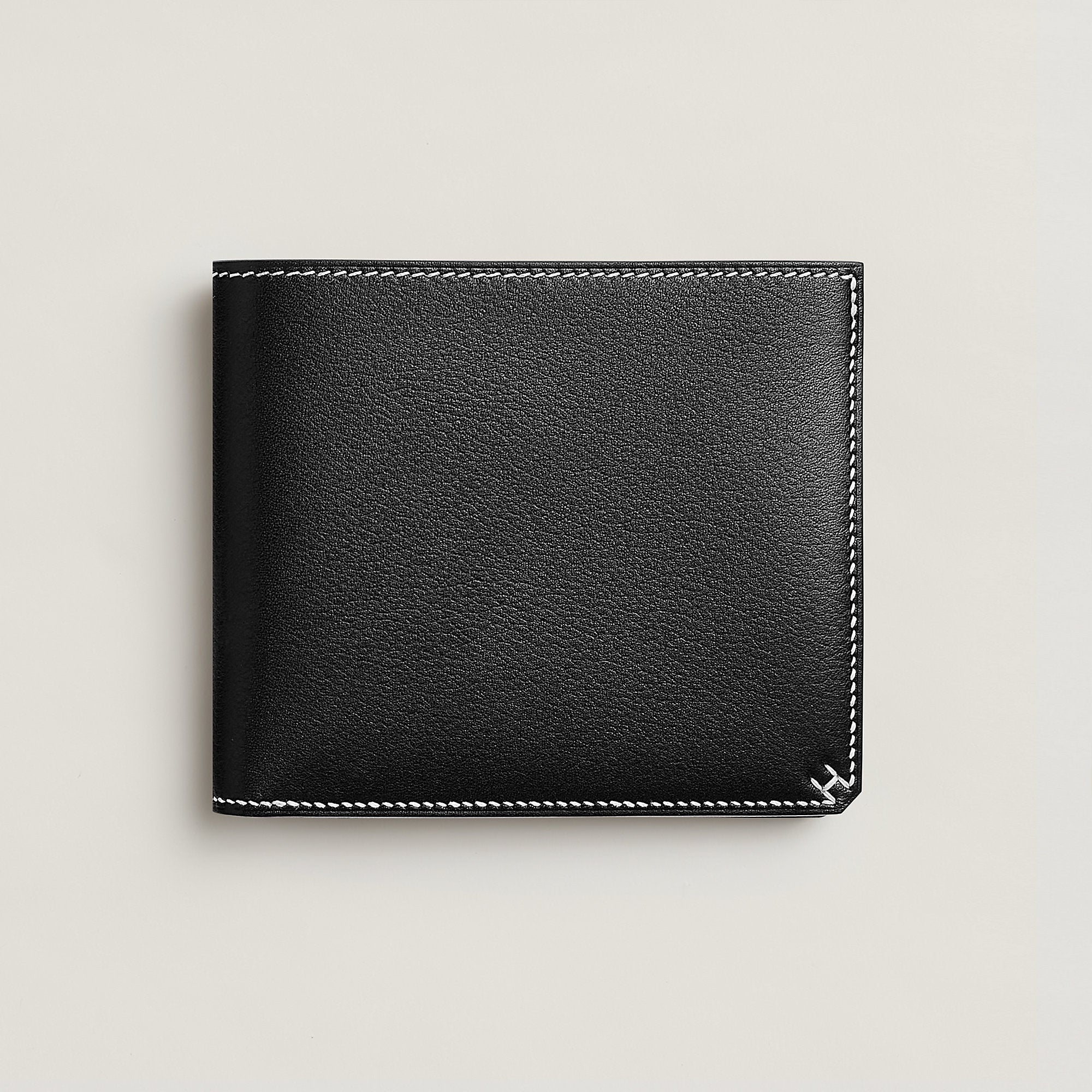 Hermes H Sellier Compact Wallet Noir