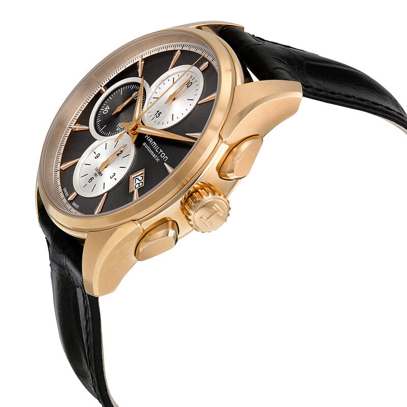 Hamilton Jazzmaster Automatic Chronograph Grey Dial Black Leather Watch