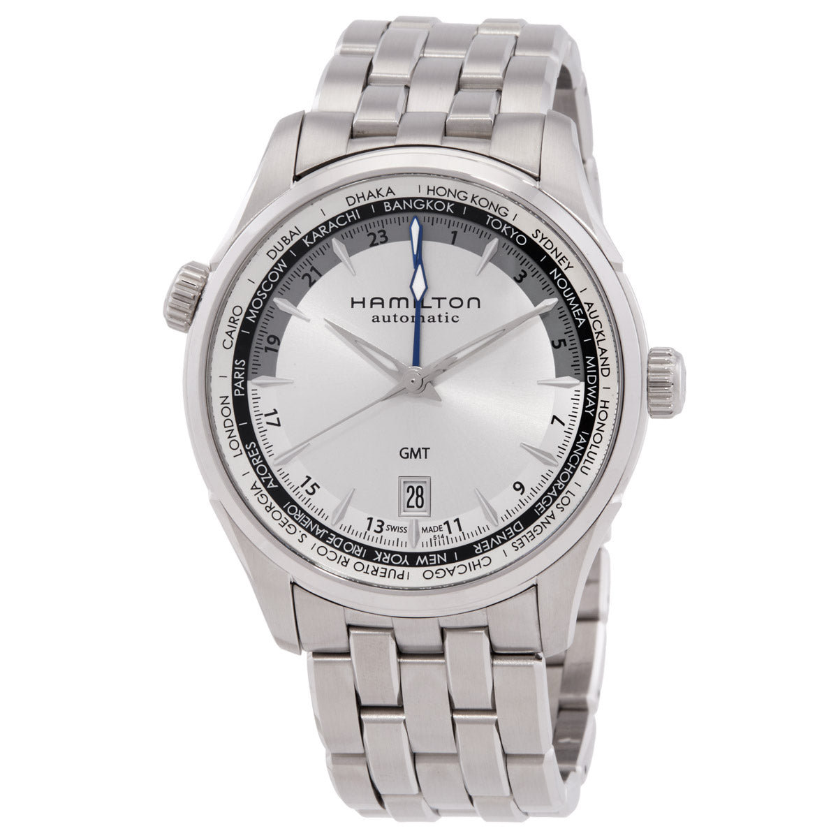 Hamilton Jazzmaster Gmt Automatic Silver Dial Mens Watch