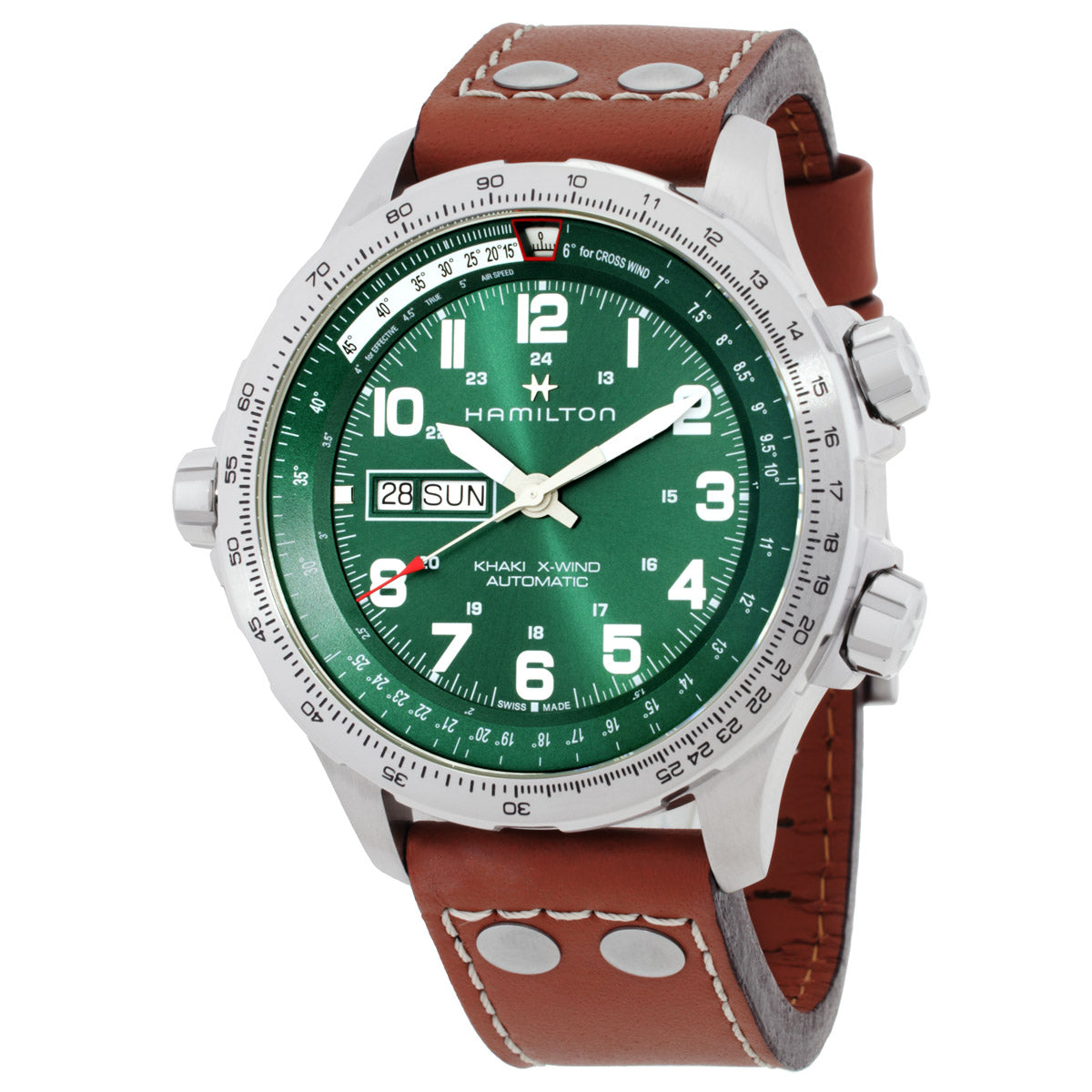 Hamilton Khaki Aviation X-Wind Lefty Automatic Green Dial Mens Watch