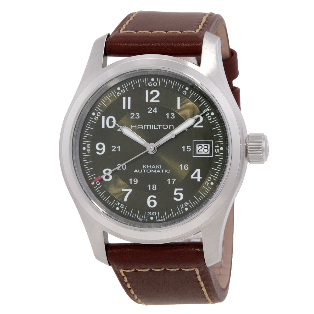 Hamilton Khaki Field Automatic Green Dial Mens Watch