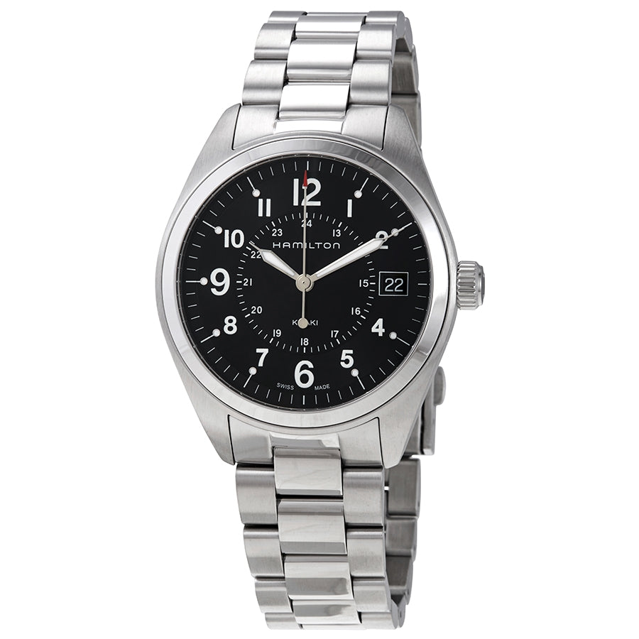 Hamilton Khaki Field Black Dial Stainless Steel Mens Watch