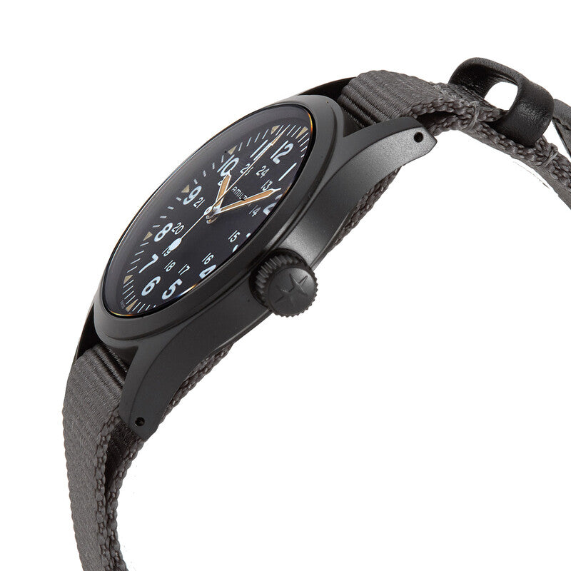 Hamilton Khaki Field Hand Wind Black Dial Mens Watch