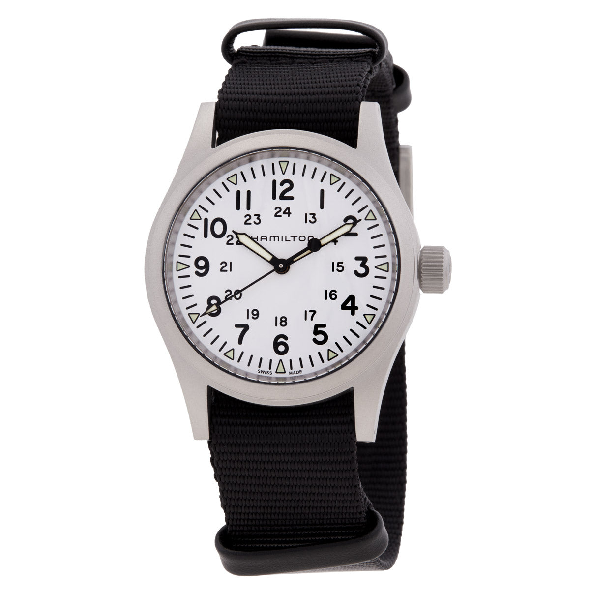 Hamilton Khaki Field Manual Wind White Dial Watch
