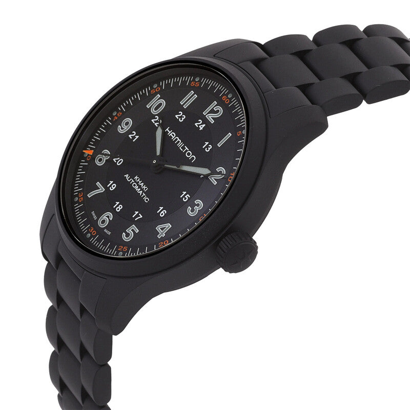 Hamilton Khaki Field Titanium Automatic Black Dial Mens Watch