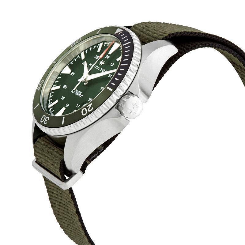 Hamilton Khaki Navy Automatic Green Dial Sprite Bezel Mens Watch