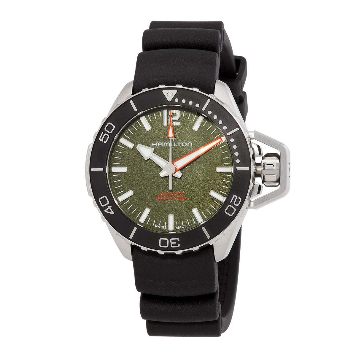 Hamilton Khaki Navy Frogman Automatic Green Dial Mens Watch