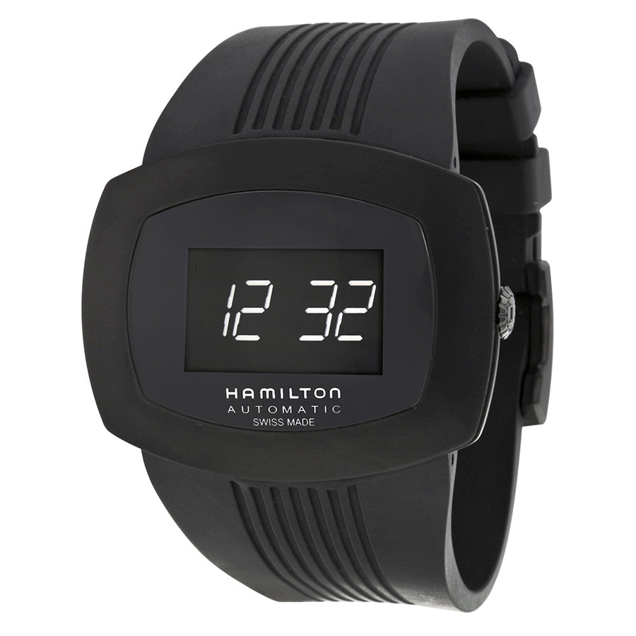 Hamilton Pulsomatic Black Digital Dial Black Pvd Mens Watch