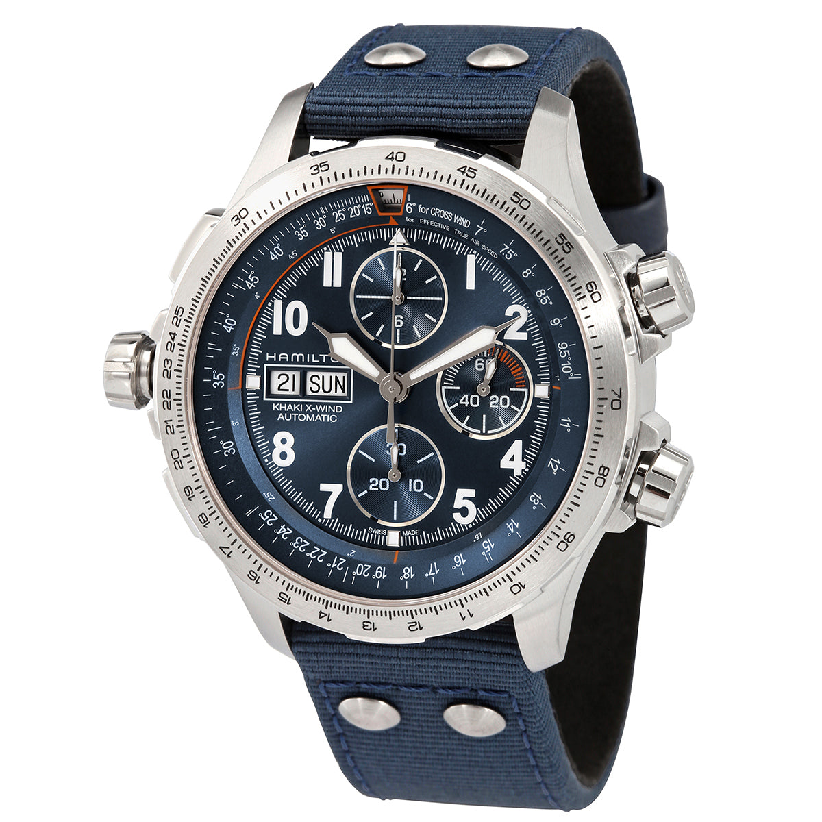 Hamilton X-Wind Lefty Chronograph Automatic Blue Dial Mens Watch