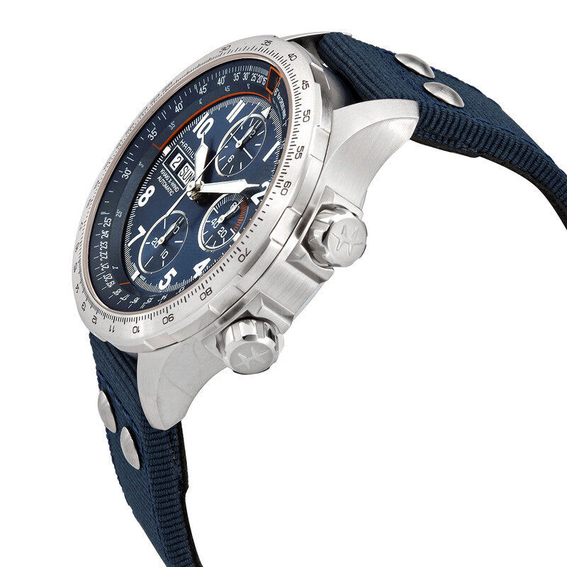 Hamilton X-Wind Lefty Chronograph Automatic Blue Dial Mens Watch