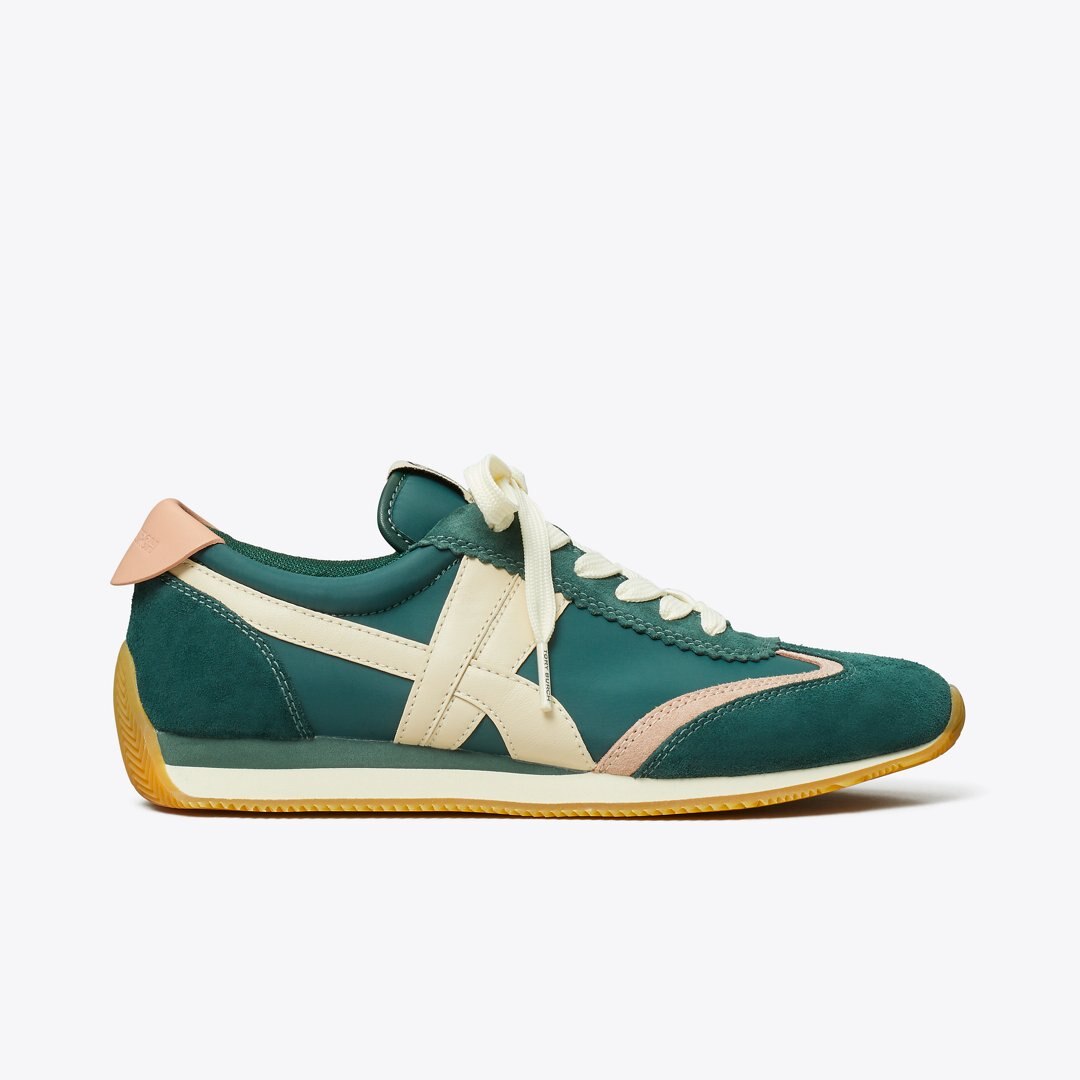 Tory Burch Hank Sneaker Bottle Green / Pink Moon