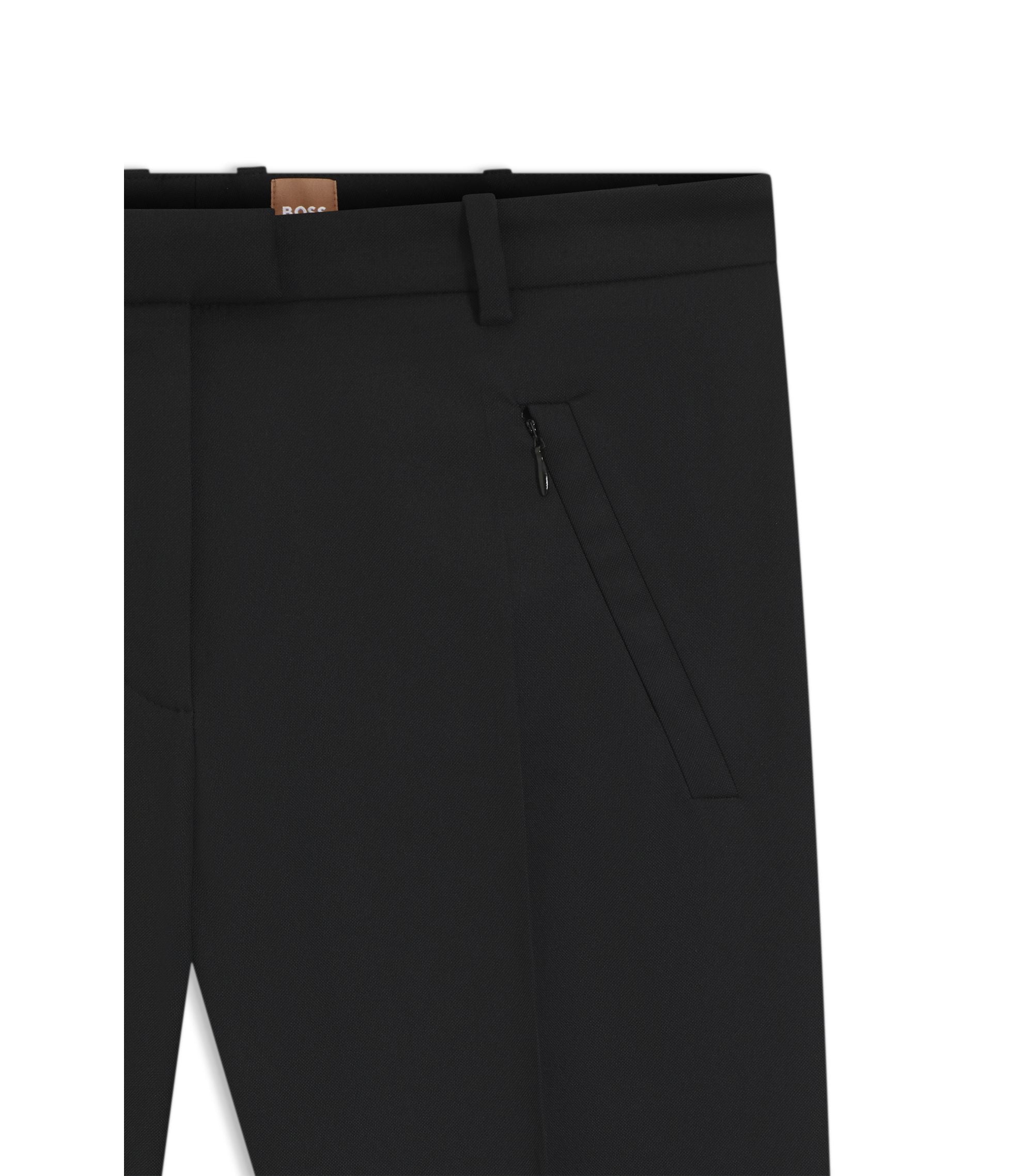Boss Zipped Hem Slim Fit Trousers With Cropped Length Black Women's