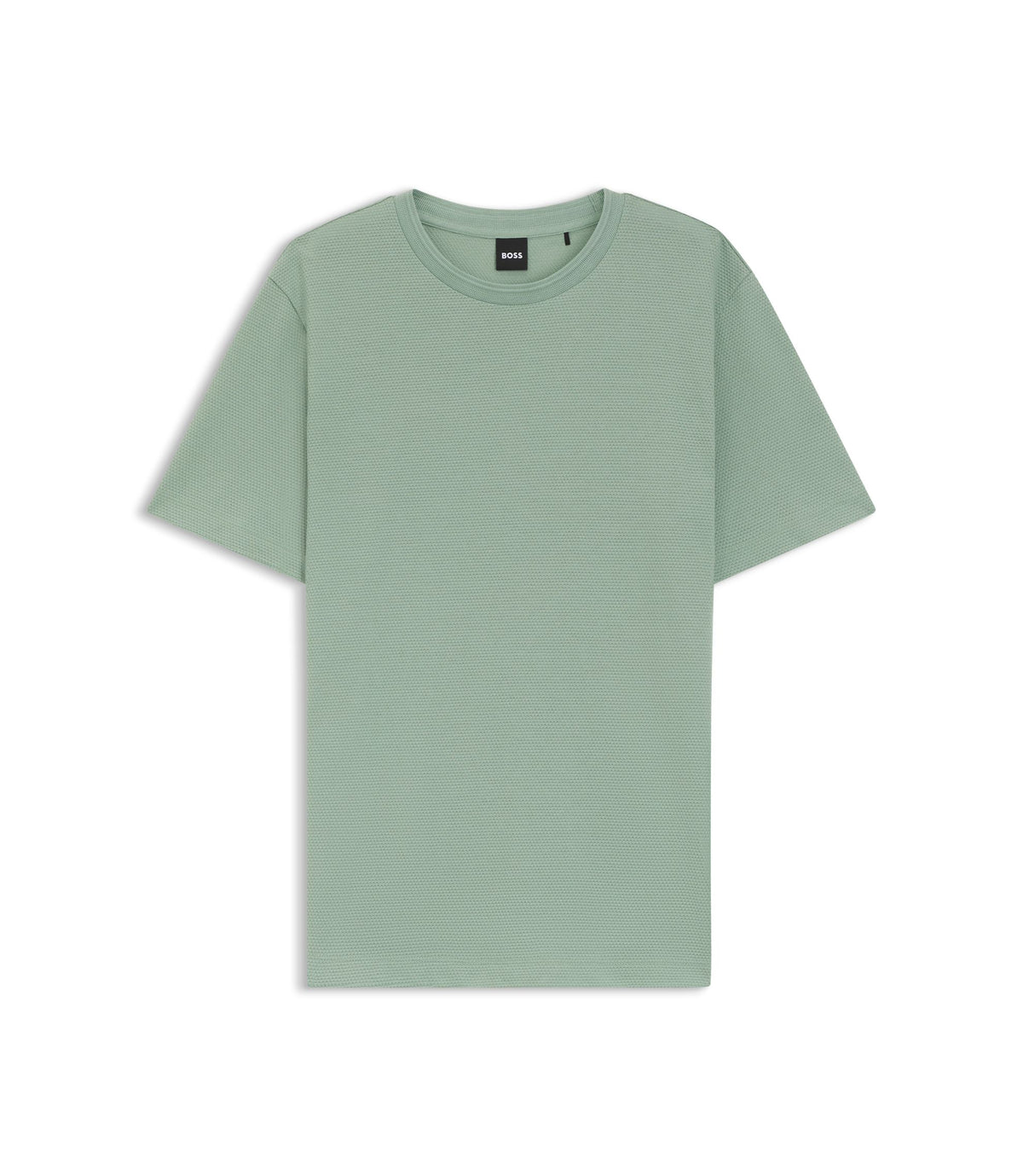 Boss Bubble Jacquard Structure T Shirt In A Cotton Blend Light Green