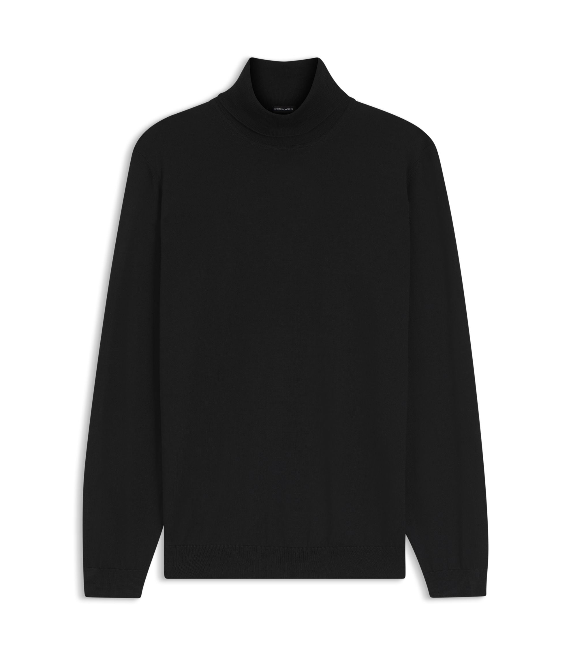 Boss Merino Wool Rollneck Sweater In A Slim Fit Black