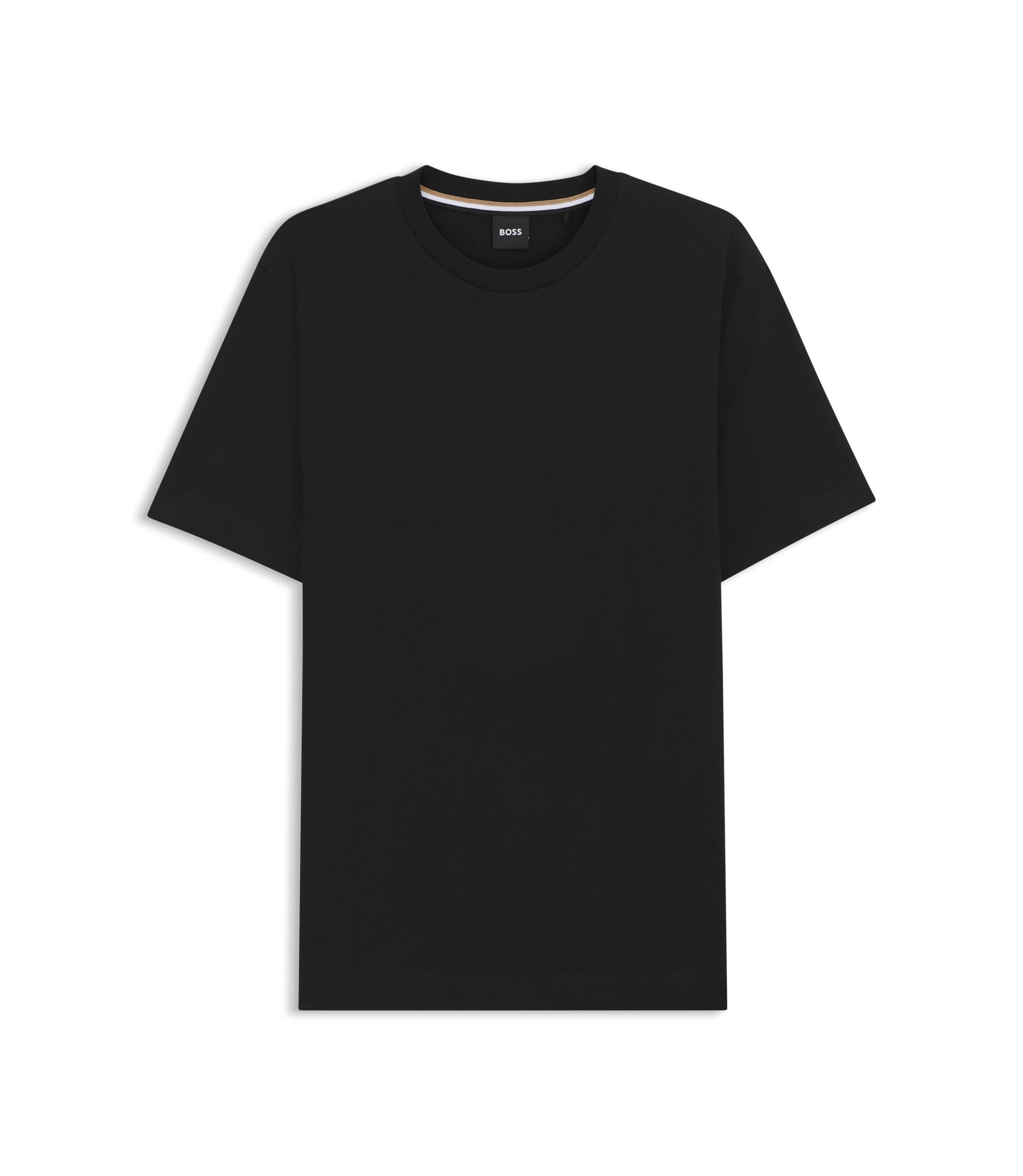 Boss Regular Fit T Shirt In Cotton Jersey Black
