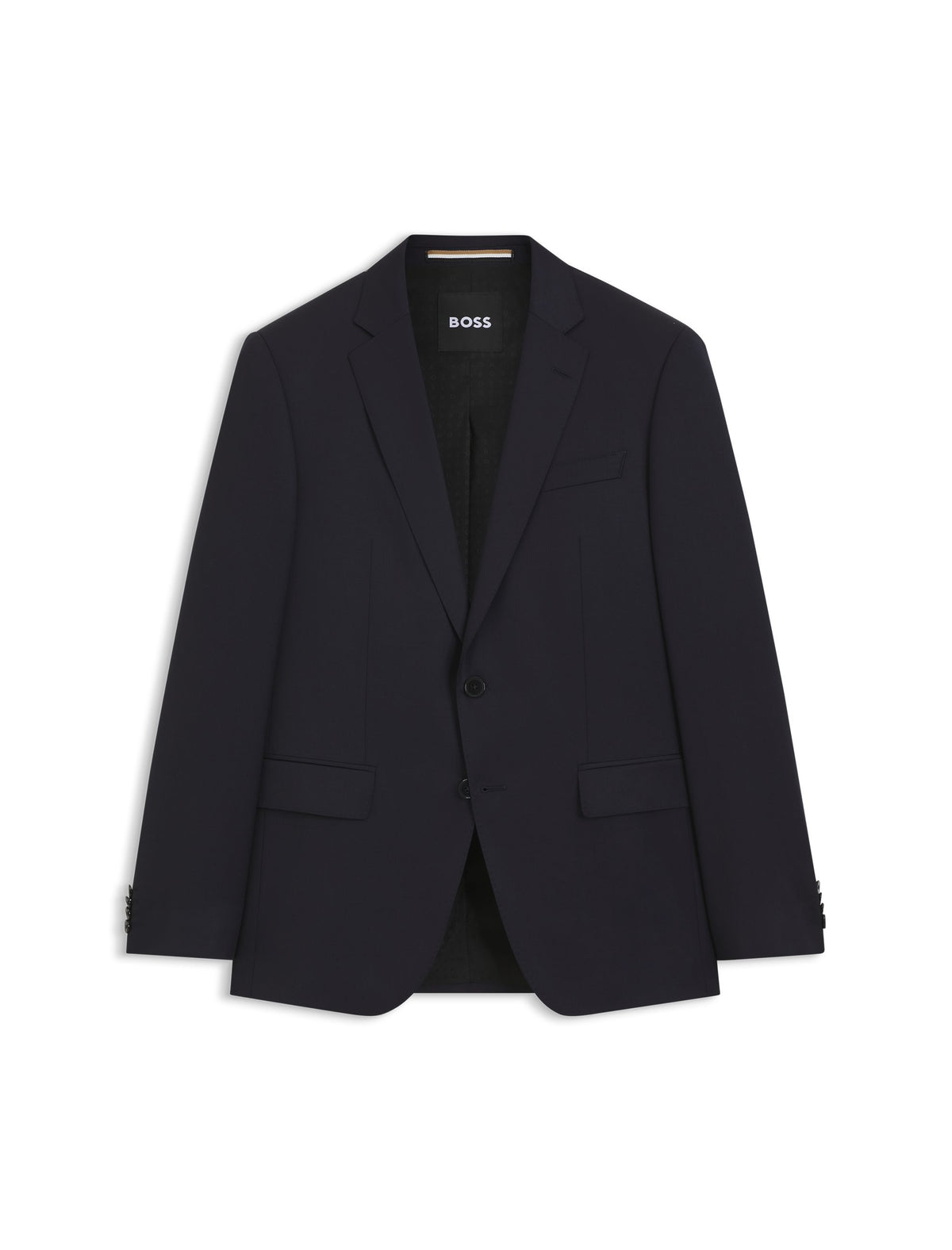 Boss One Slim Fit Suit Jacket In Virgin Wool Serge Dark Blue