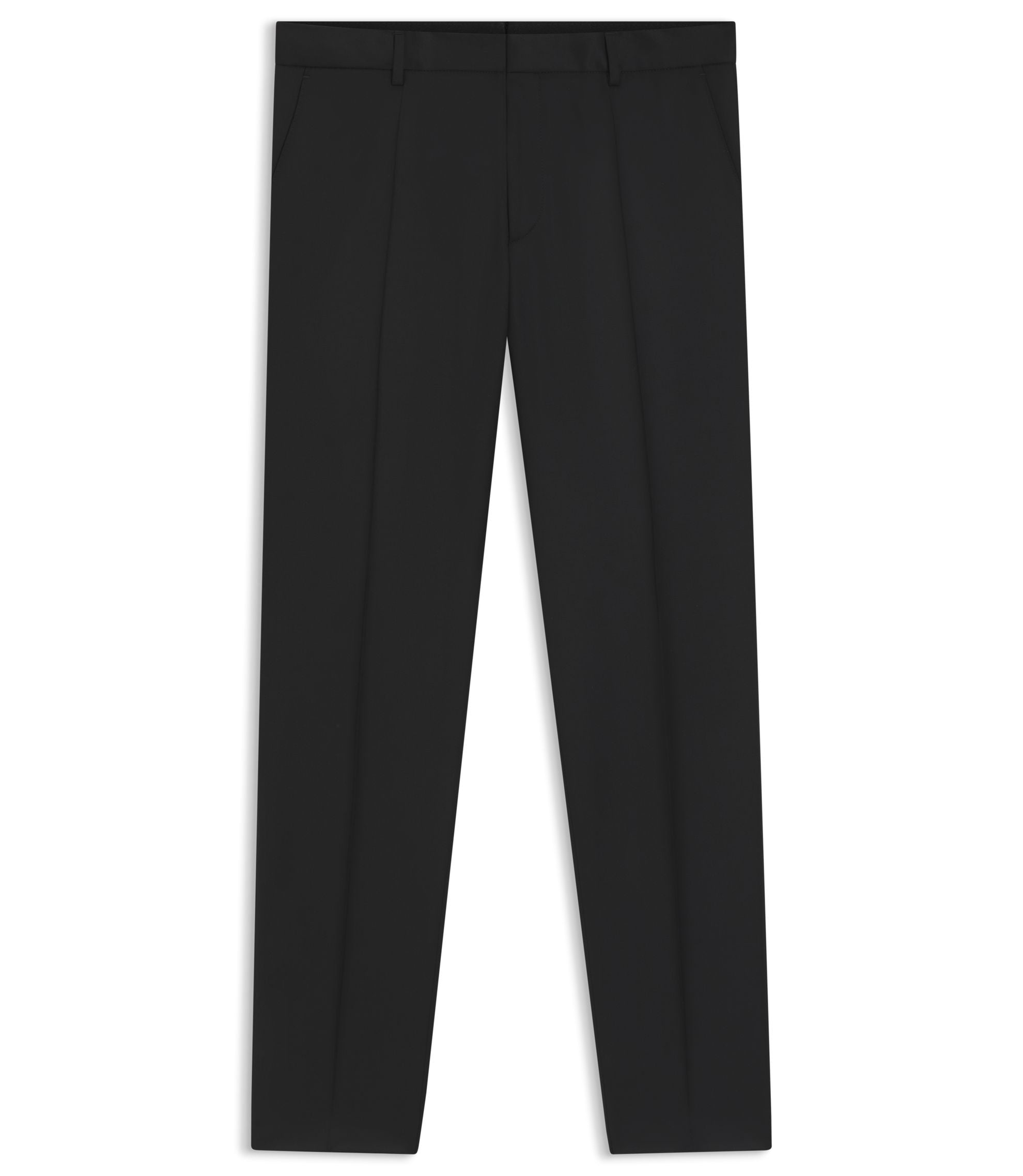Boss Slim Fit Pants In Virgin Wool Serge Black
