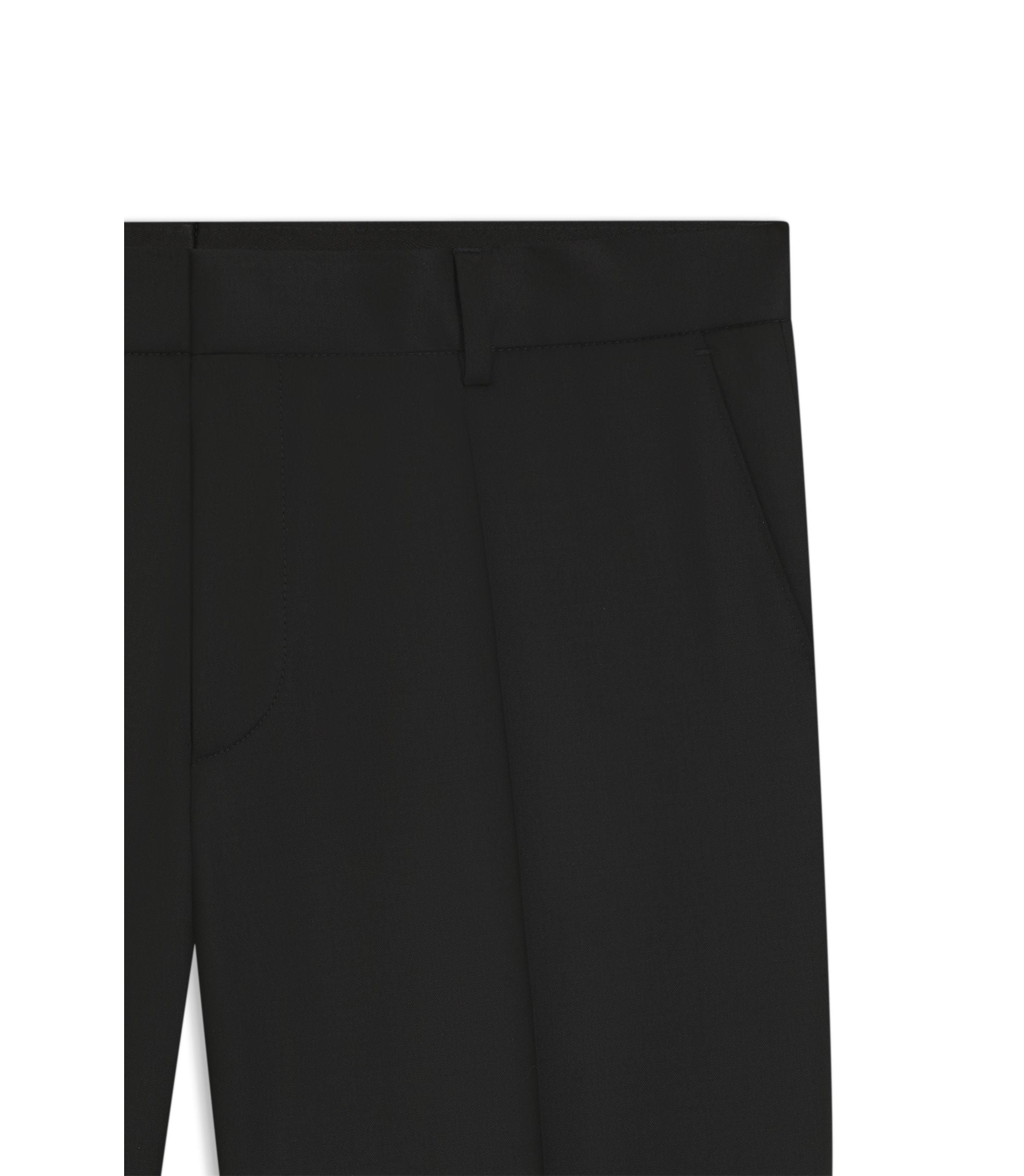 Boss Slim Fit Pants In Virgin Wool Serge Black