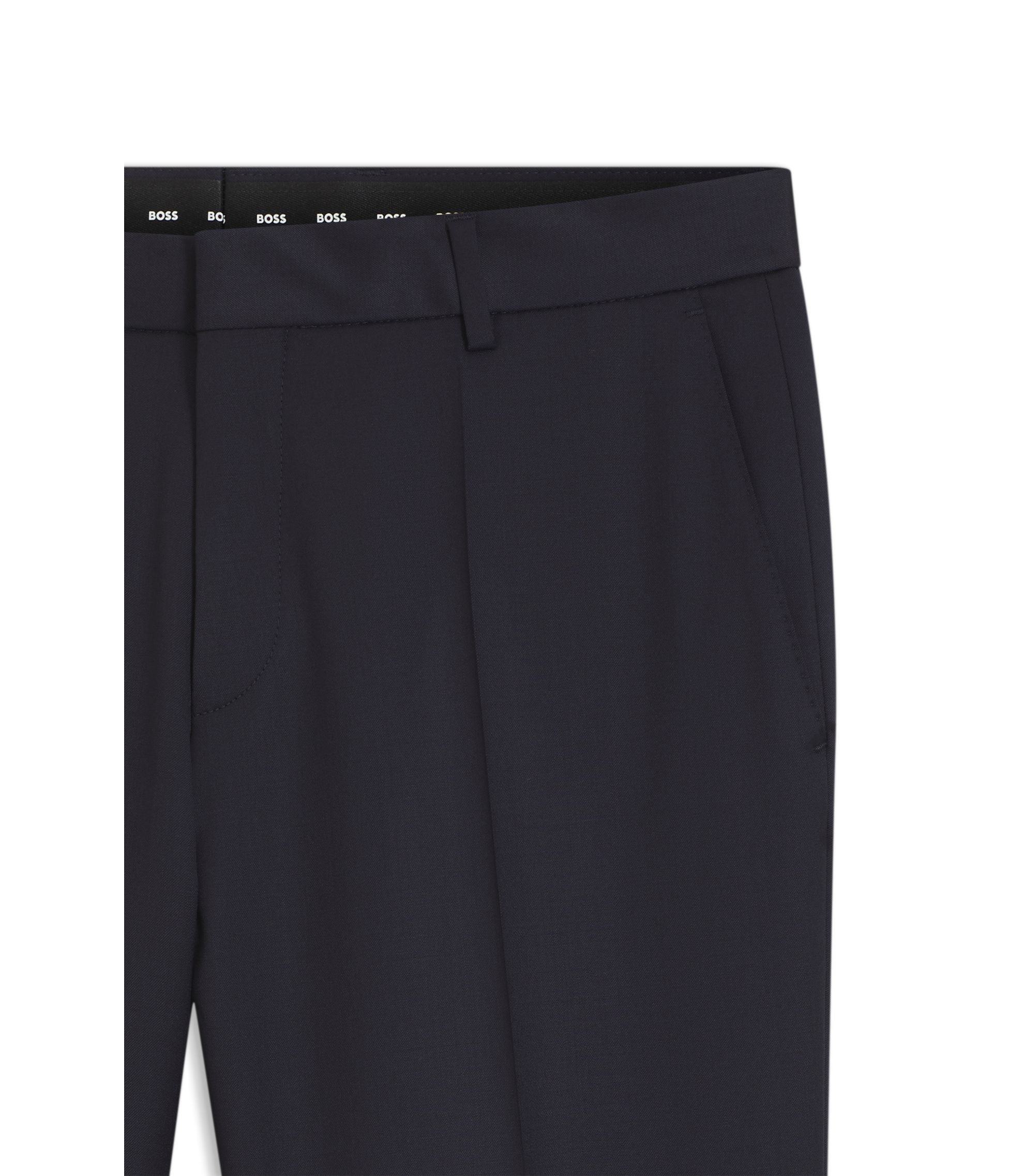 Boss Slim Fit Pants In Virgin Wool Serge Dark Blue
