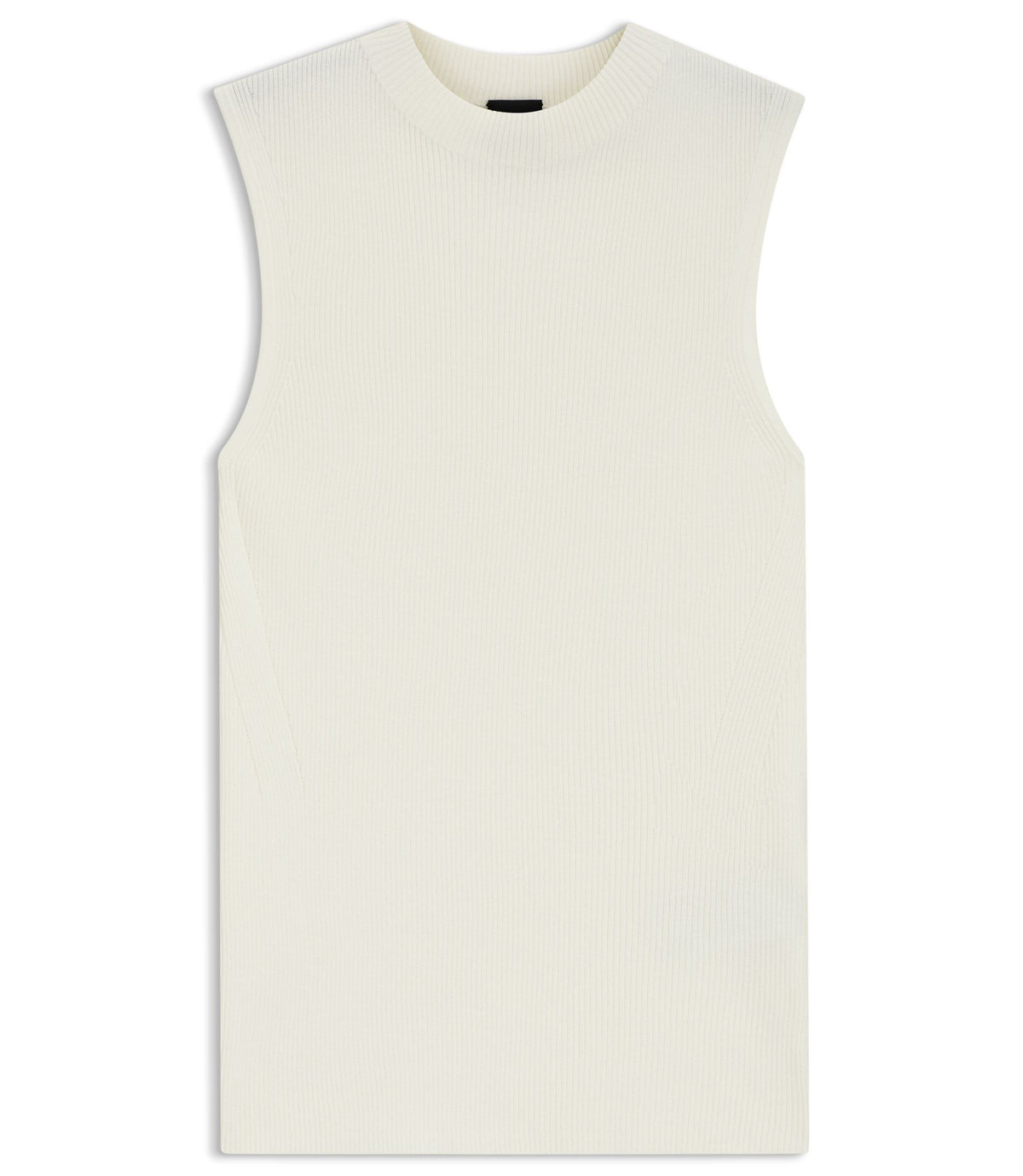 Boss Ribbed Top With Mock Neckline White Women's