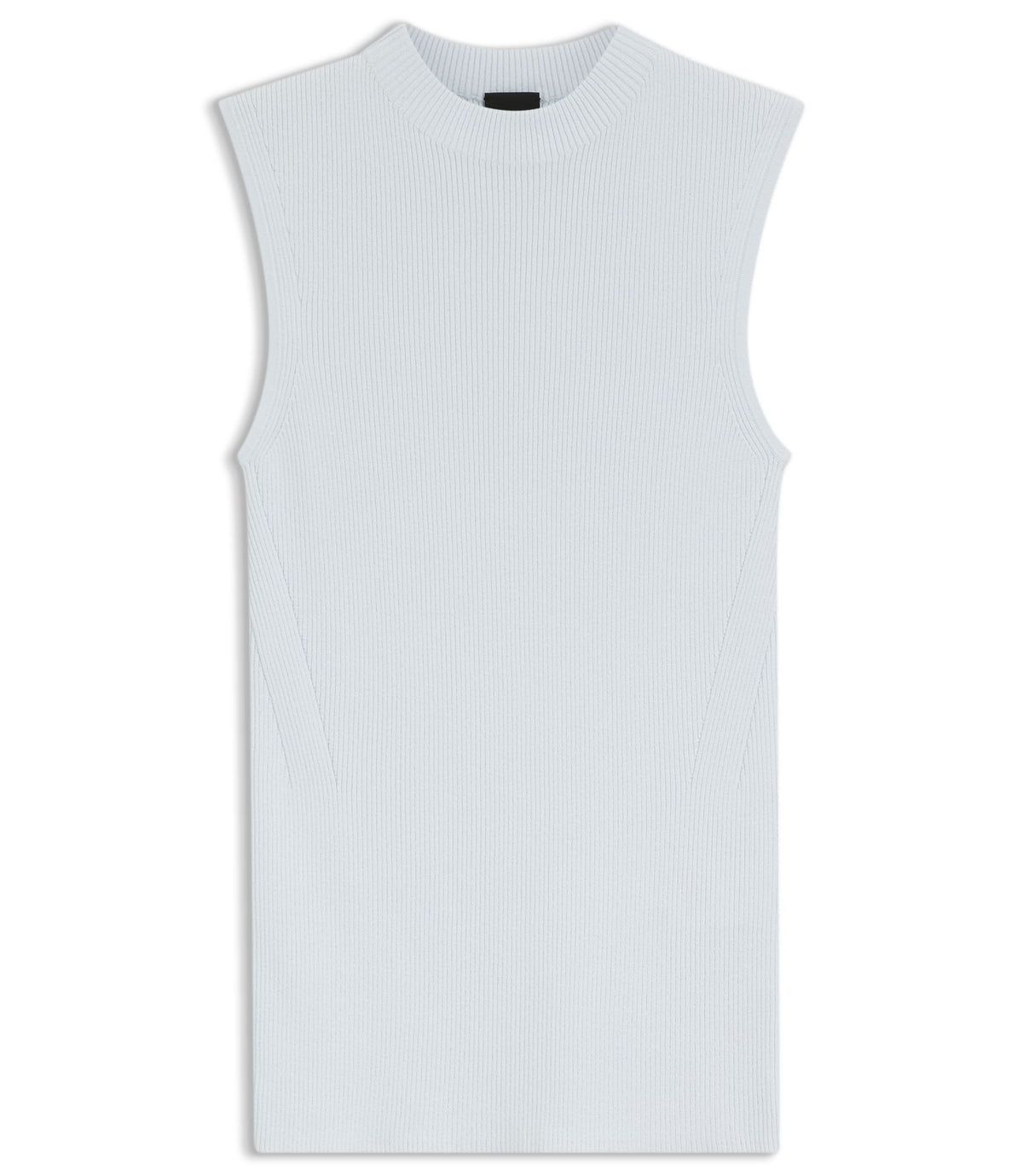 Boss Ribbed Top With Mock Neckline Light Blue Women's