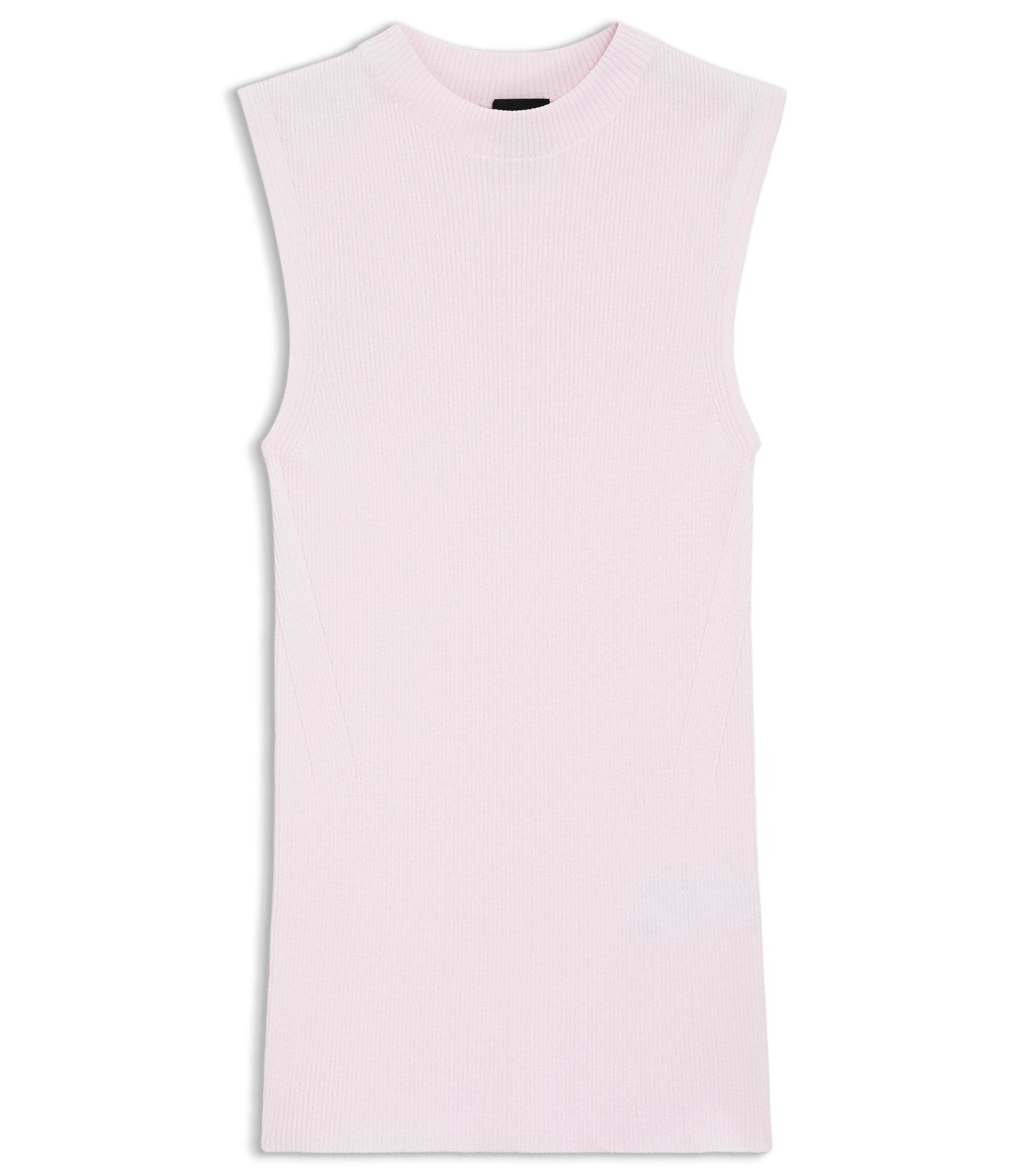 Boss Ribbed Top With Mock Neckline Light Pink Women's
